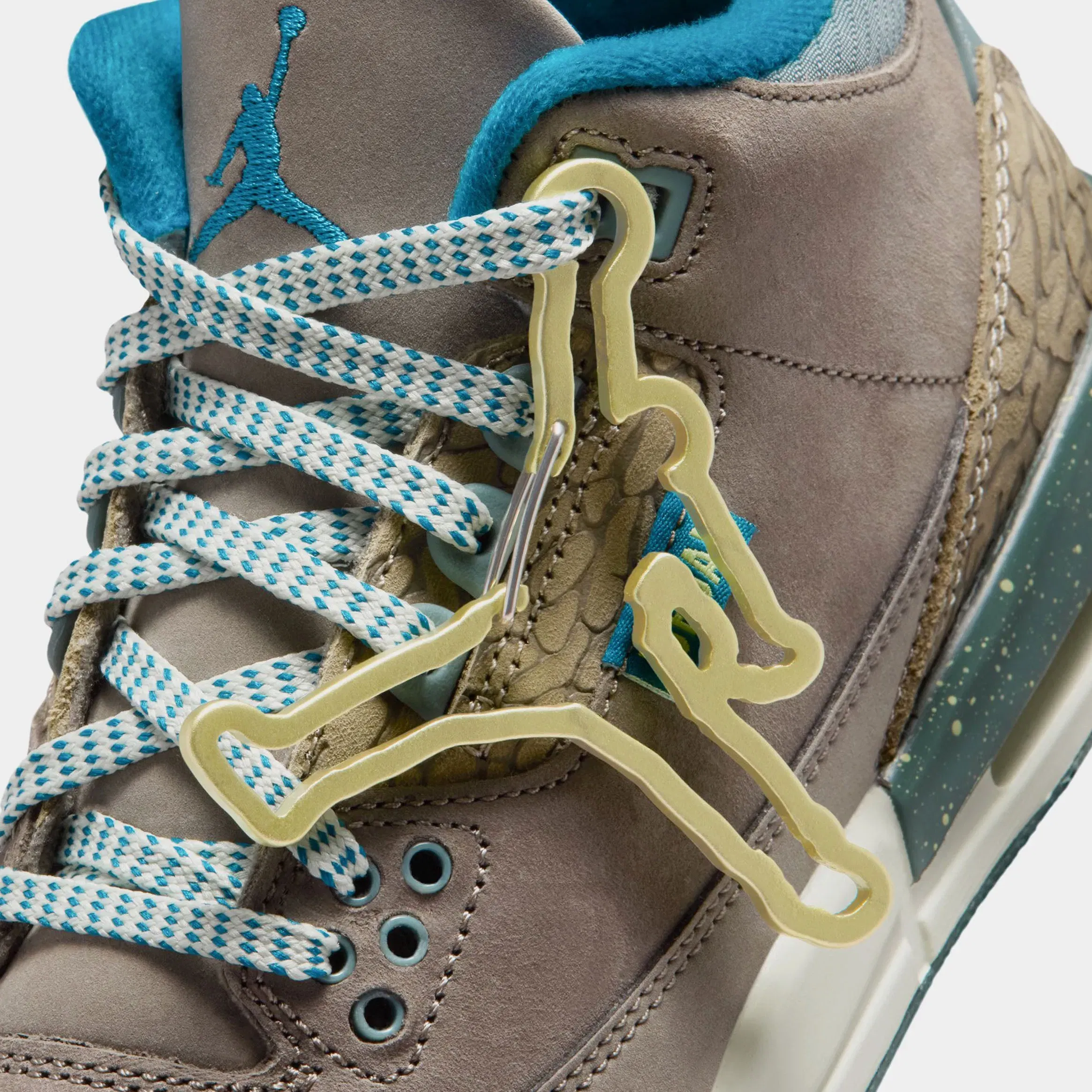 Air Jordan 3 Retro Olive Grey Grade School Lifestyle Shoes (Olive Grey/Green Abyss/Khaki/Sea Glass)