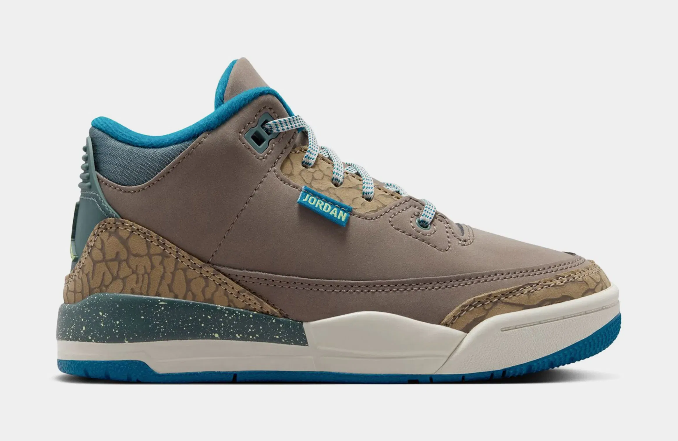 Air Jordan 3 Retro Olive Grey Preschool Lifestyle Shoes (Olive Grey/Green Abyss/Khaki/Sea Glass)