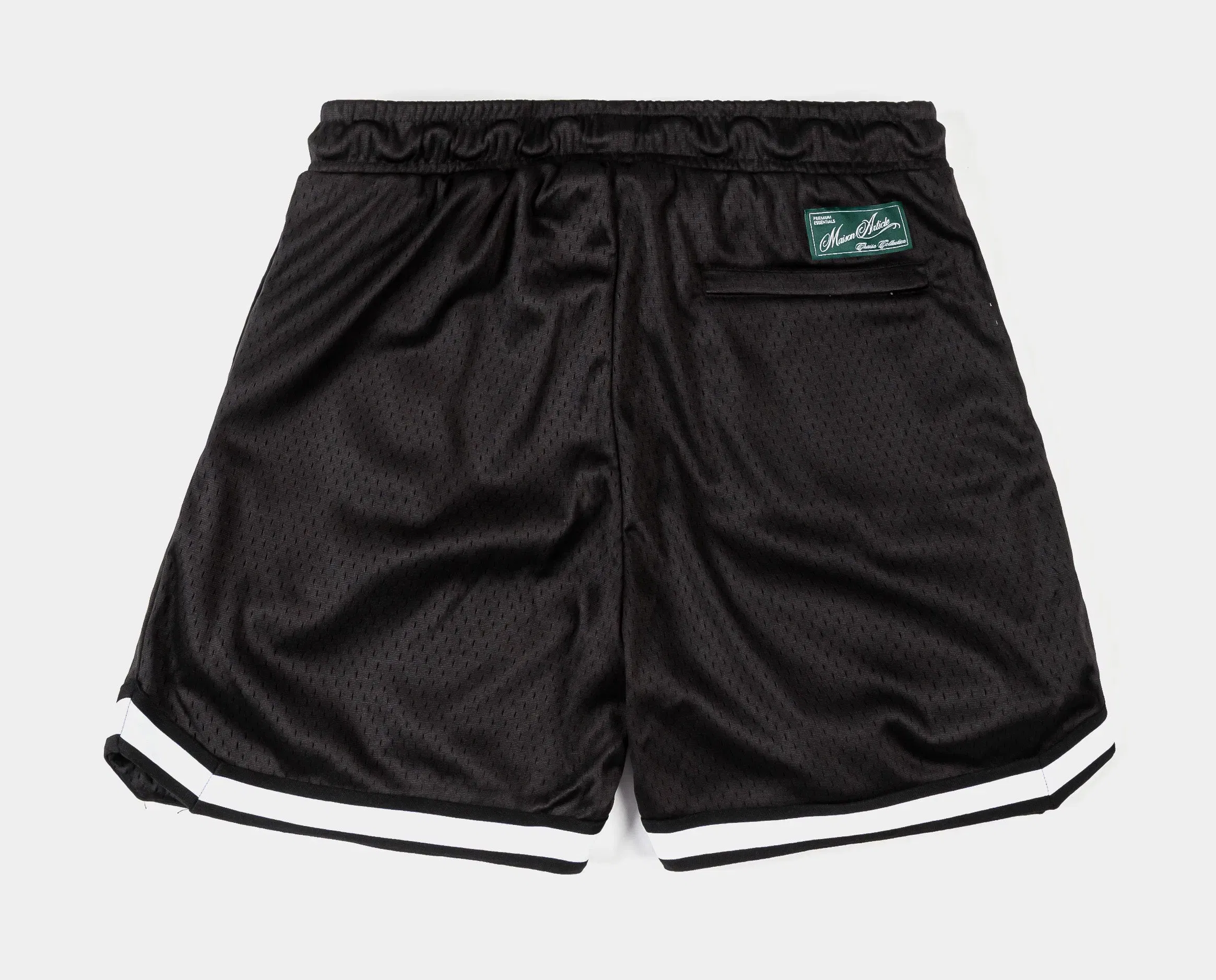 MAISON ARTICLE Basketball Mesh Mens Shorts (Black/White)