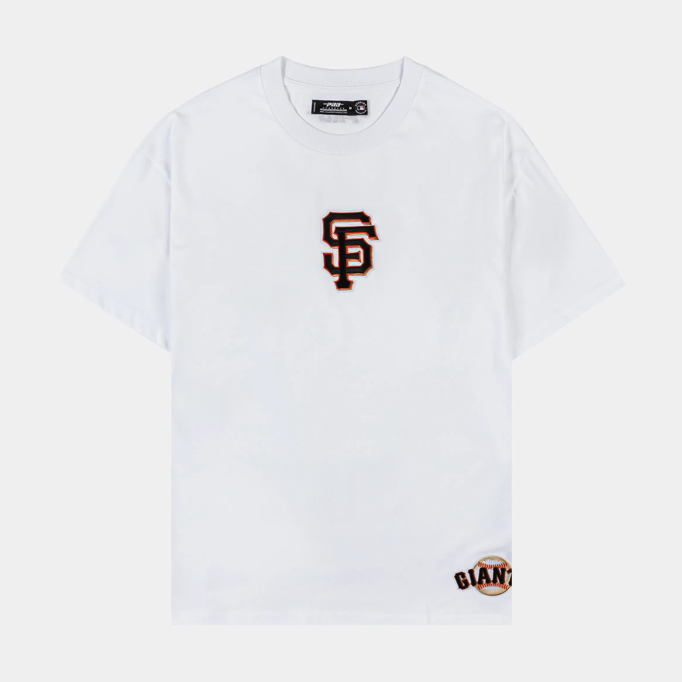PRO STANDARD San Francisco Giants Wingspan Drop Shoulder Mens Short Sleeve Shirt (White/Orange)