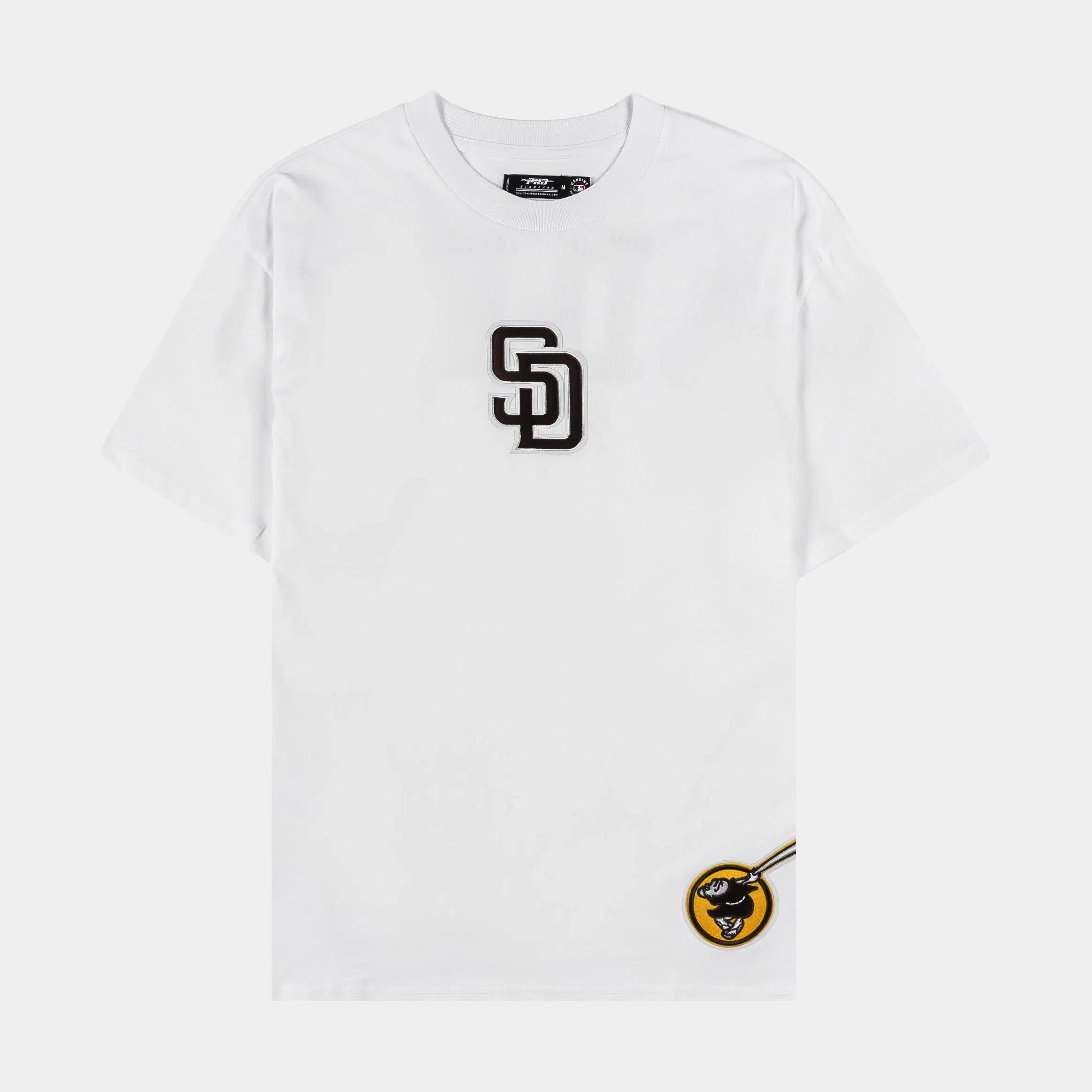 PRO STANDARD San Diego Padres Wingspan Drop Shoulder Mens Short Sleeve Shirt (White/Black)