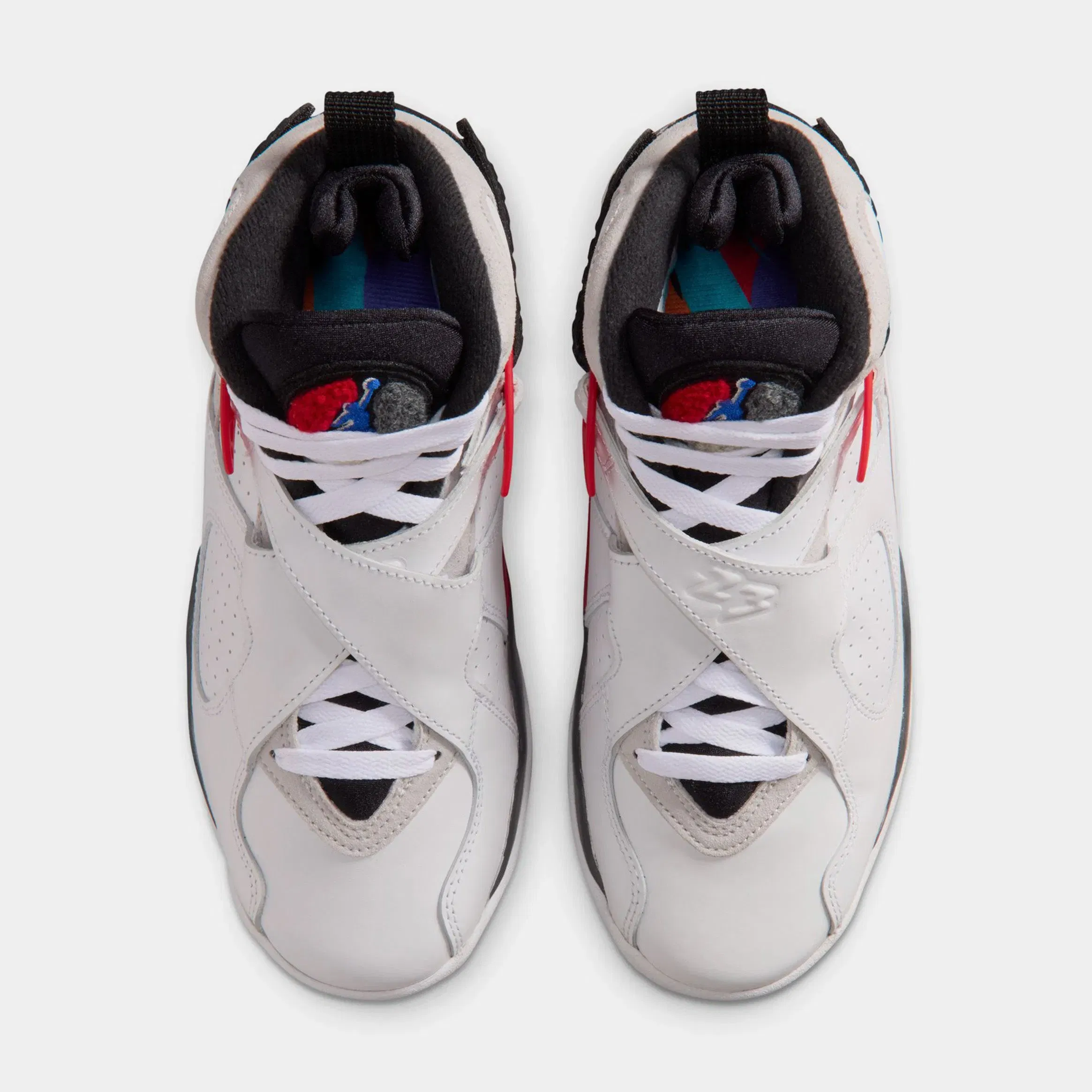 Air Jordan 8 Retro White And True Red Grade School Lifestyle Shoes (White/True Red/Black)