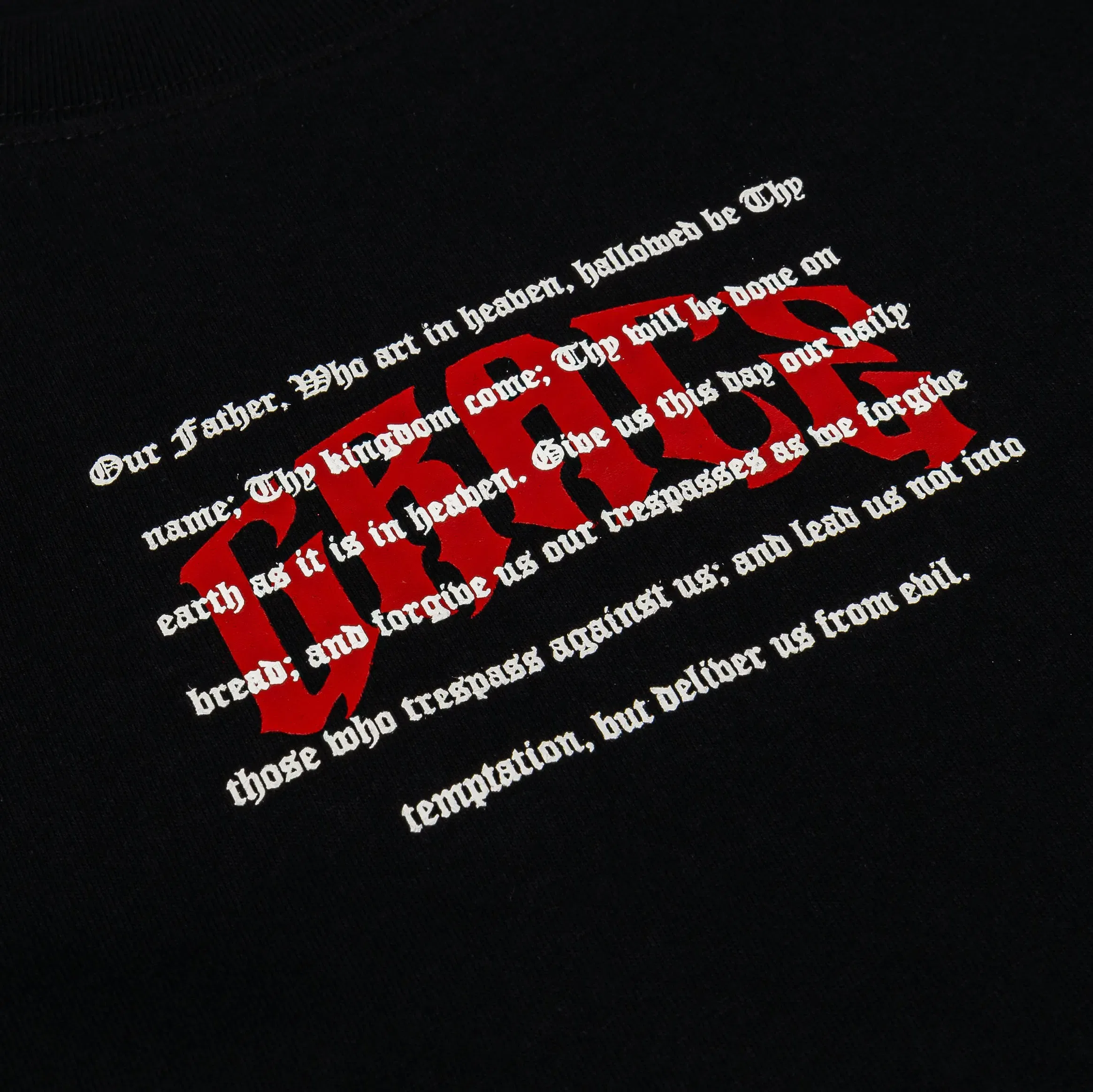CTHDRL Grace Crosses Long Sleeve Mens Shirt (Black/Red)