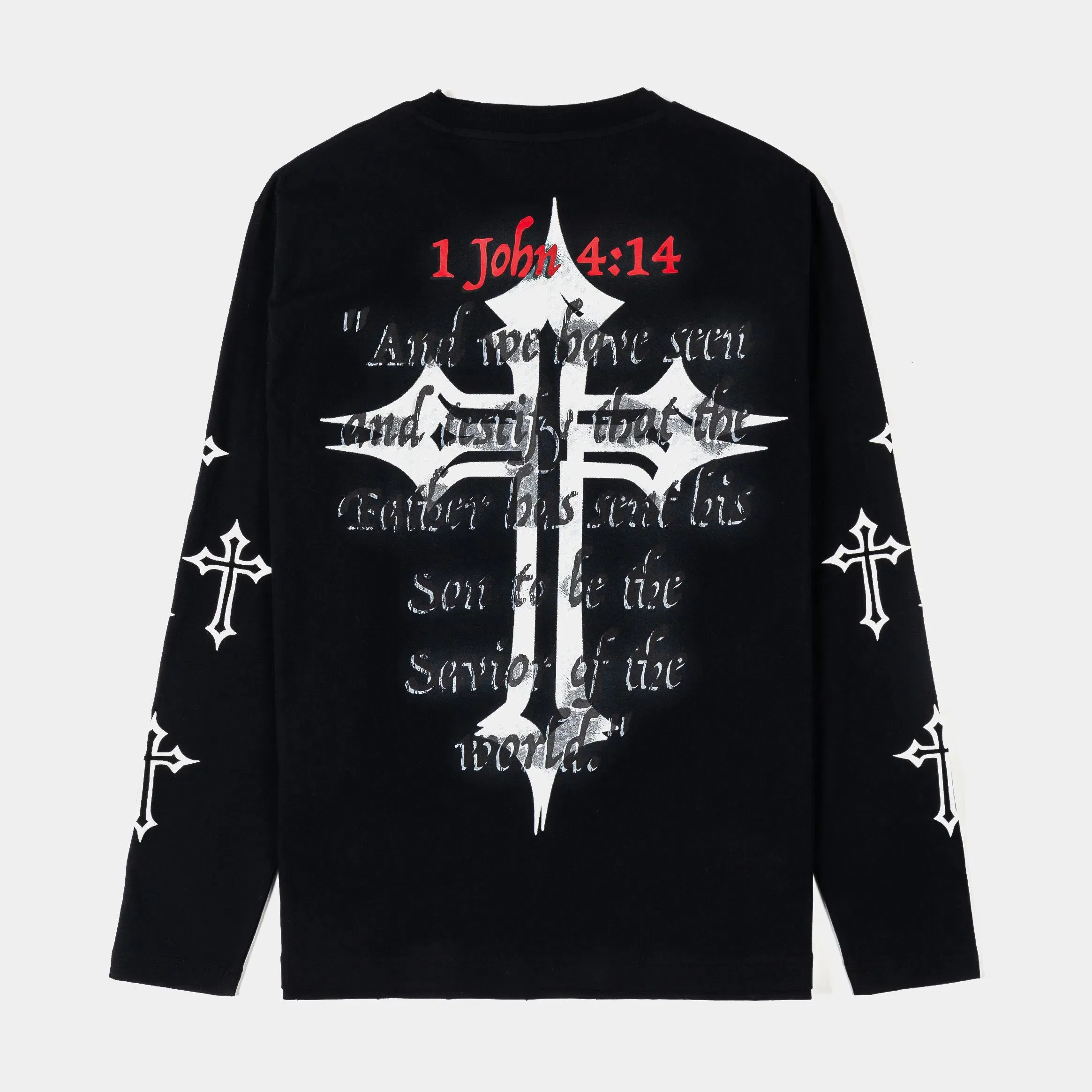 CTHDRL Savior Long Sleeve Mens Shirt (Black/Red)