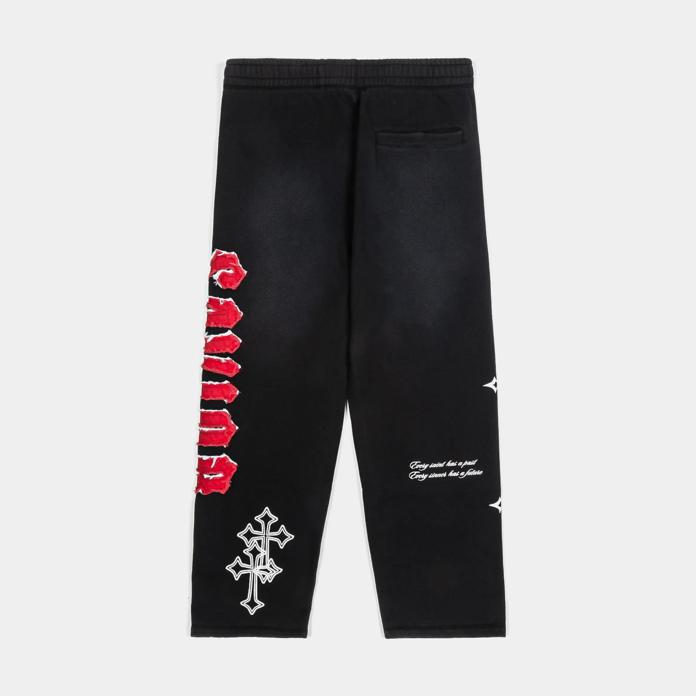 CTHDRL Savior Straight Fleece Mens Sweatpants (Black/Red)