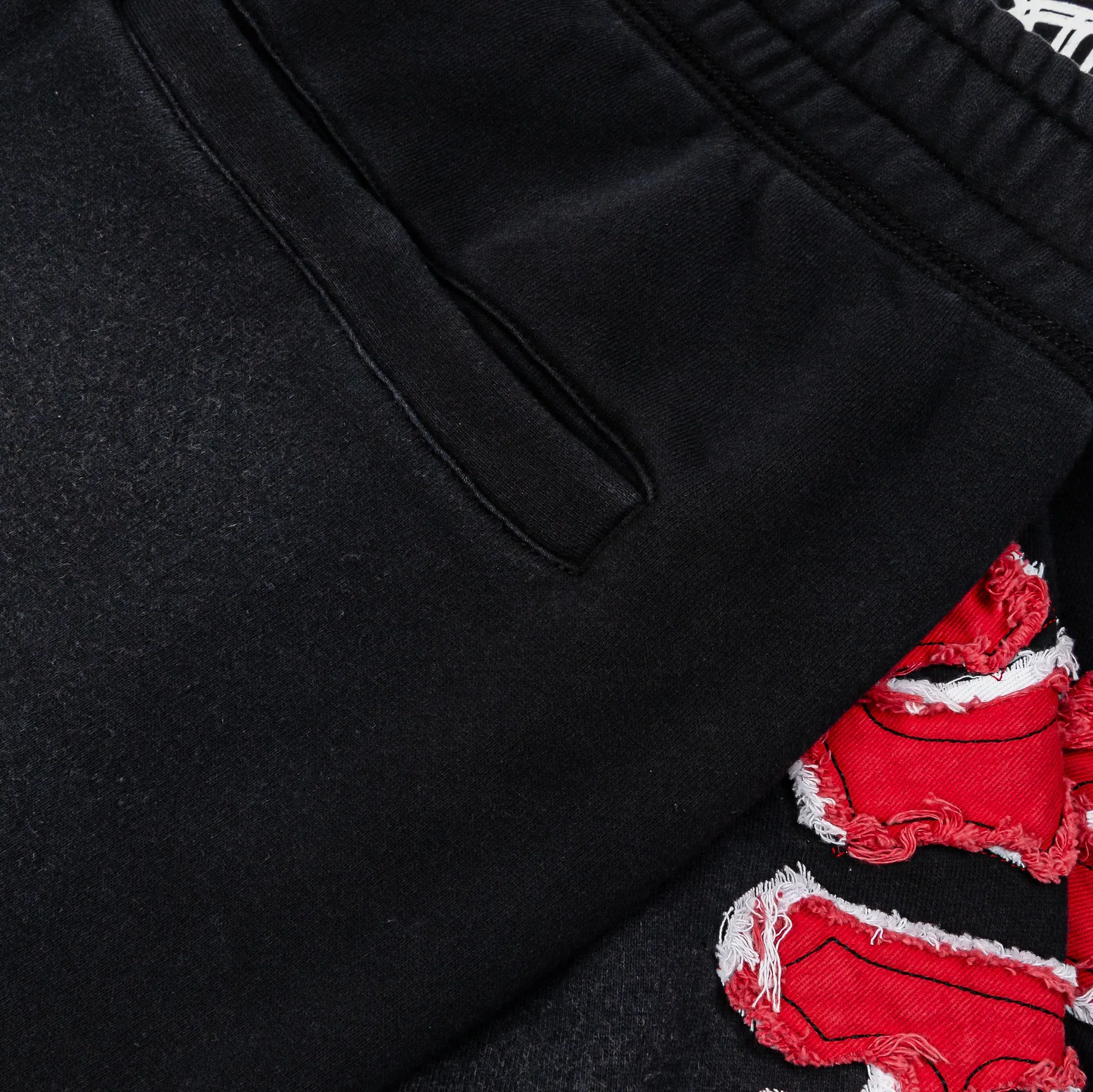 CTHDRL Savior Straight Fleece Mens Sweatpants (Black/Red)