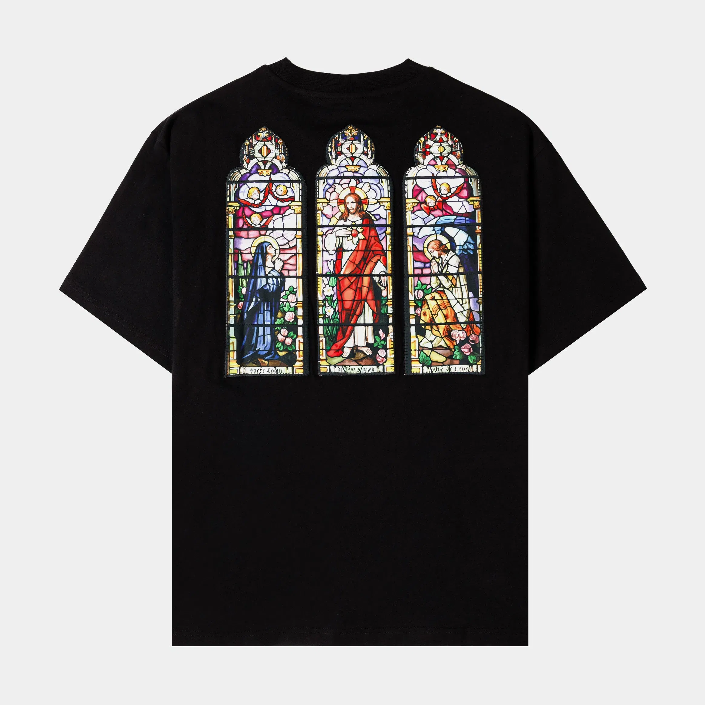 CTHDRL Stained Glass Mens Short Sleeve Shirt (Black/White)