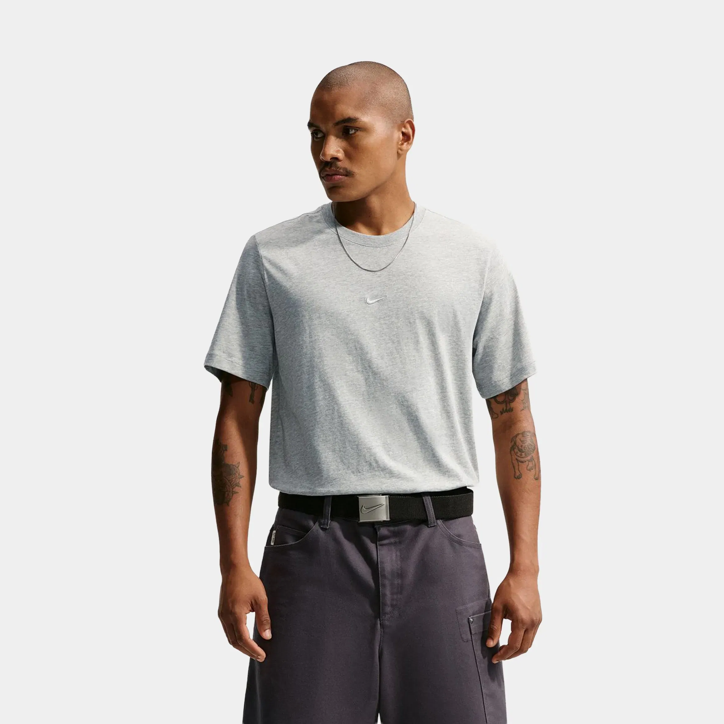 Nike Sportswear Mens Short Sleeve Shirt (Heather Dark Grey/Basic Grey)