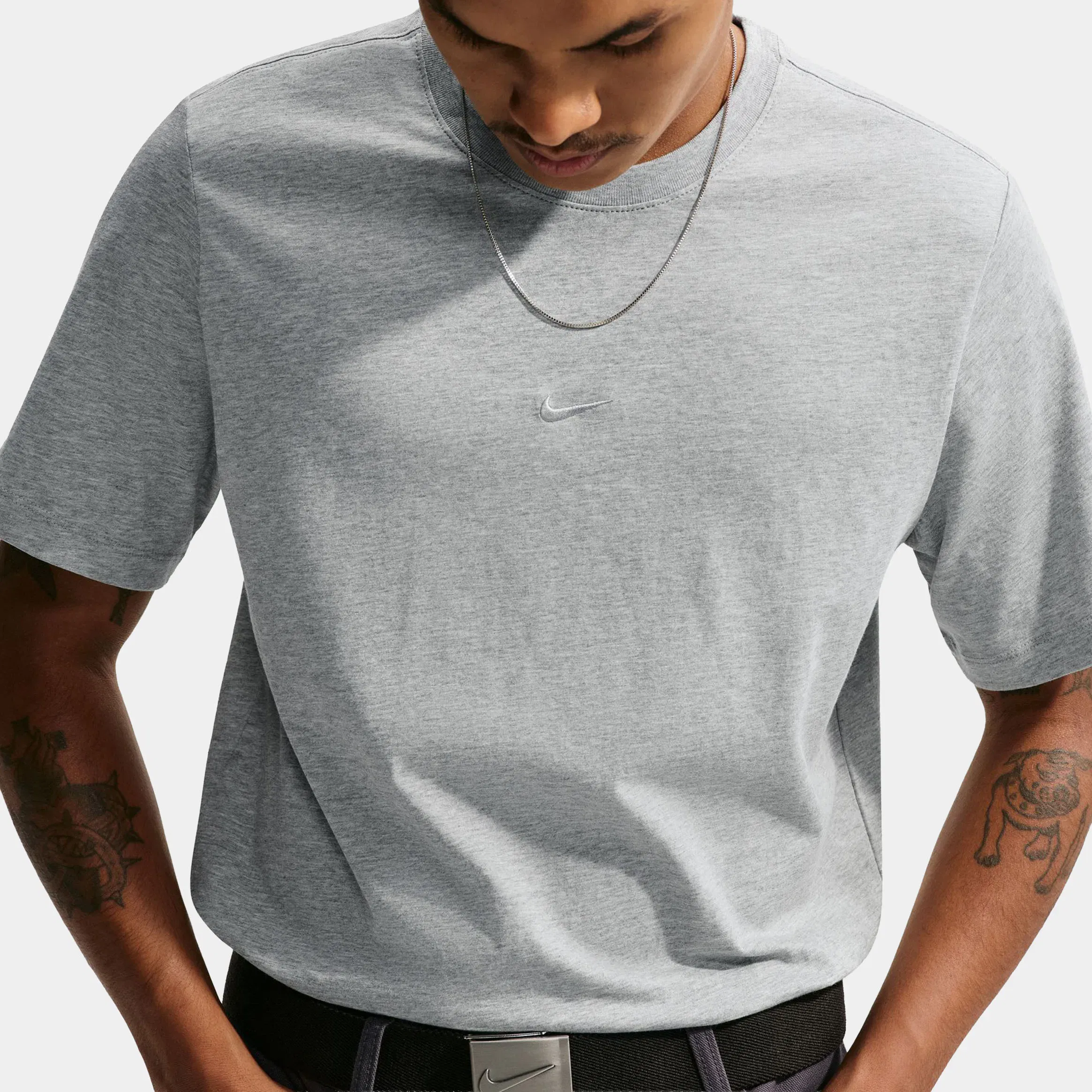 Nike Sportswear Mens Short Sleeve Shirt (Heather Dark Grey/Basic Grey)