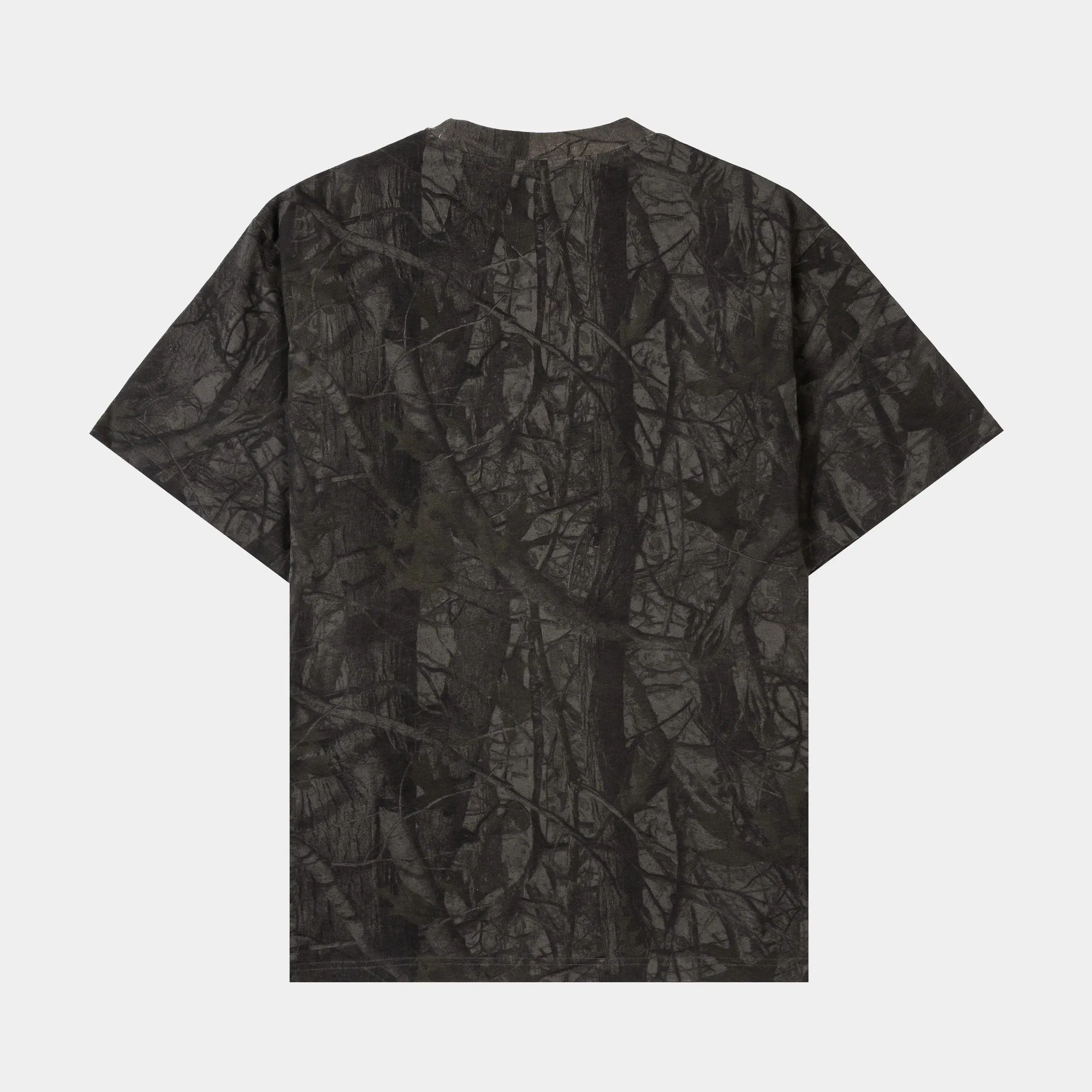 MAISON ARTICLE Overdyed Camo Washed Mens Short Sleeve Shirt (Grey/Brown)