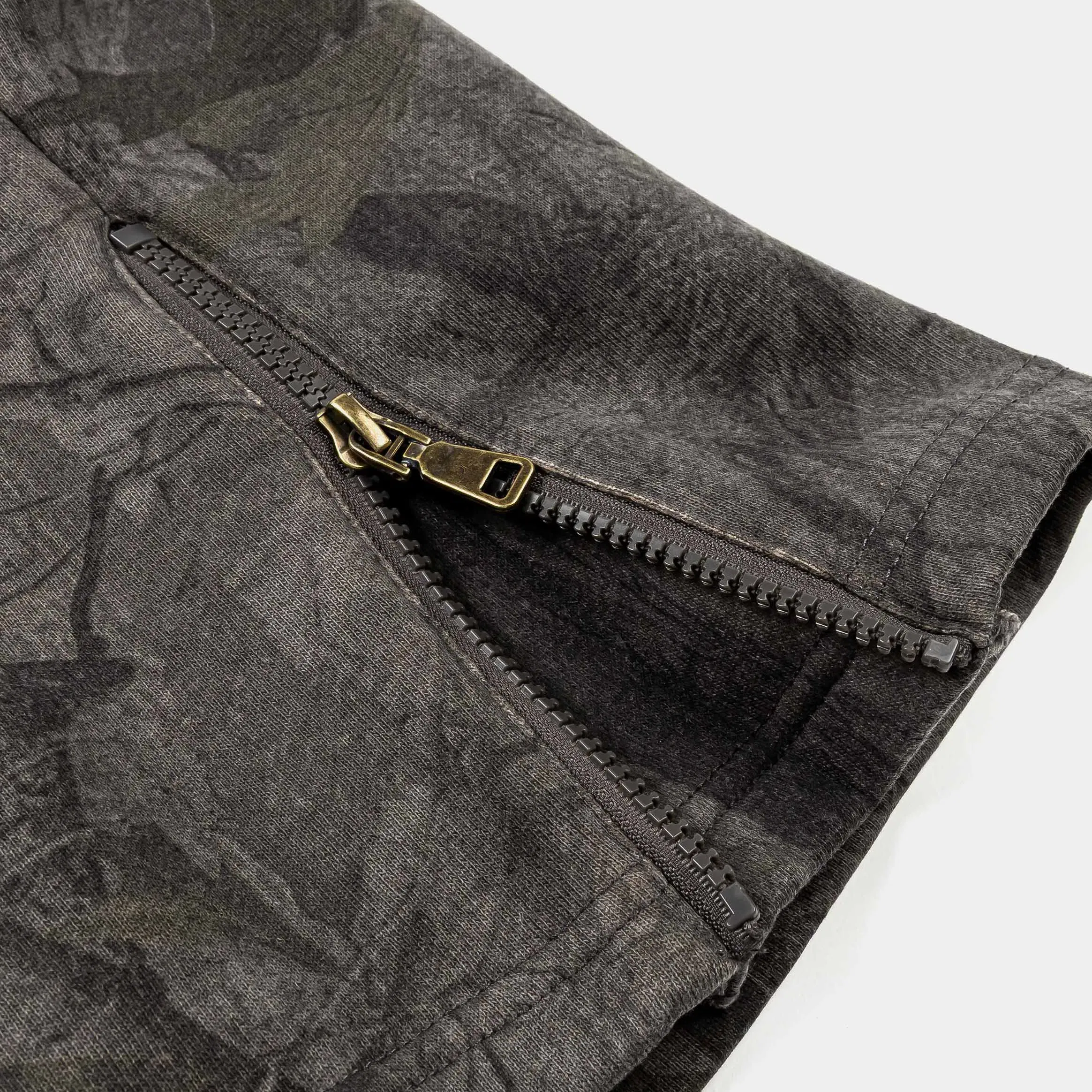 MAISON ARTICLE Overdyed Camo Fleece Mens Sweatpants (Grey/Brown)