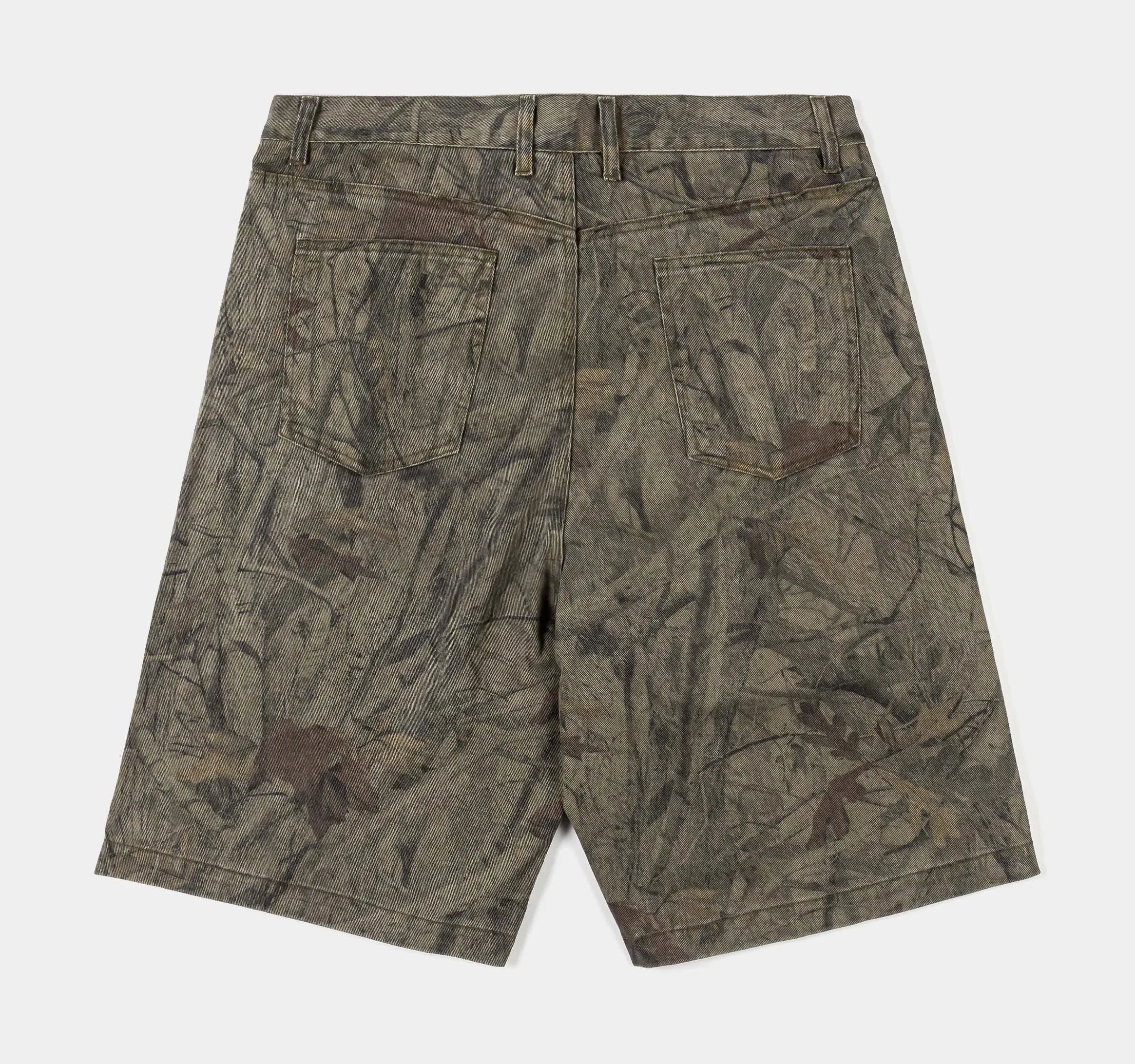 MAISON ARTICLE Camo Denim Knee Mens Shorts (Brown)
