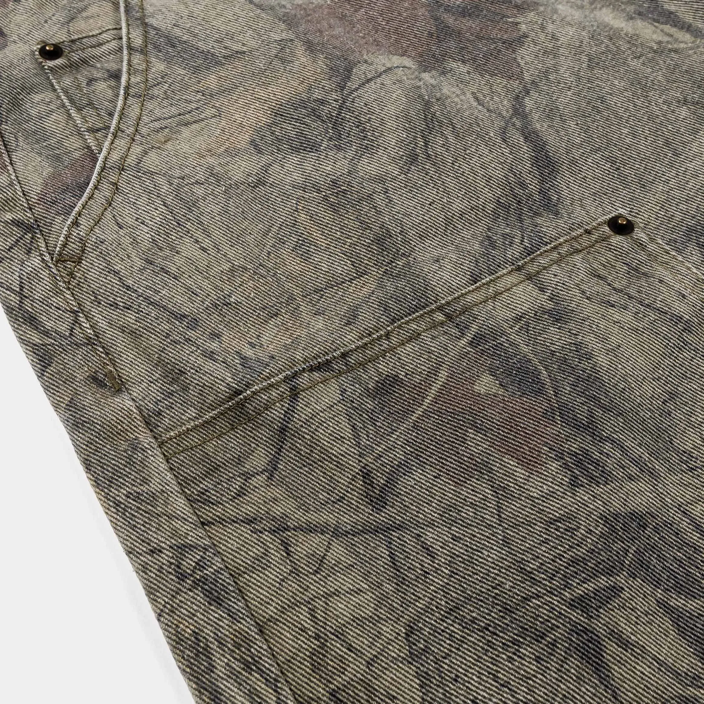 MAISON ARTICLE Camo Denim Knee Mens Shorts (Brown)