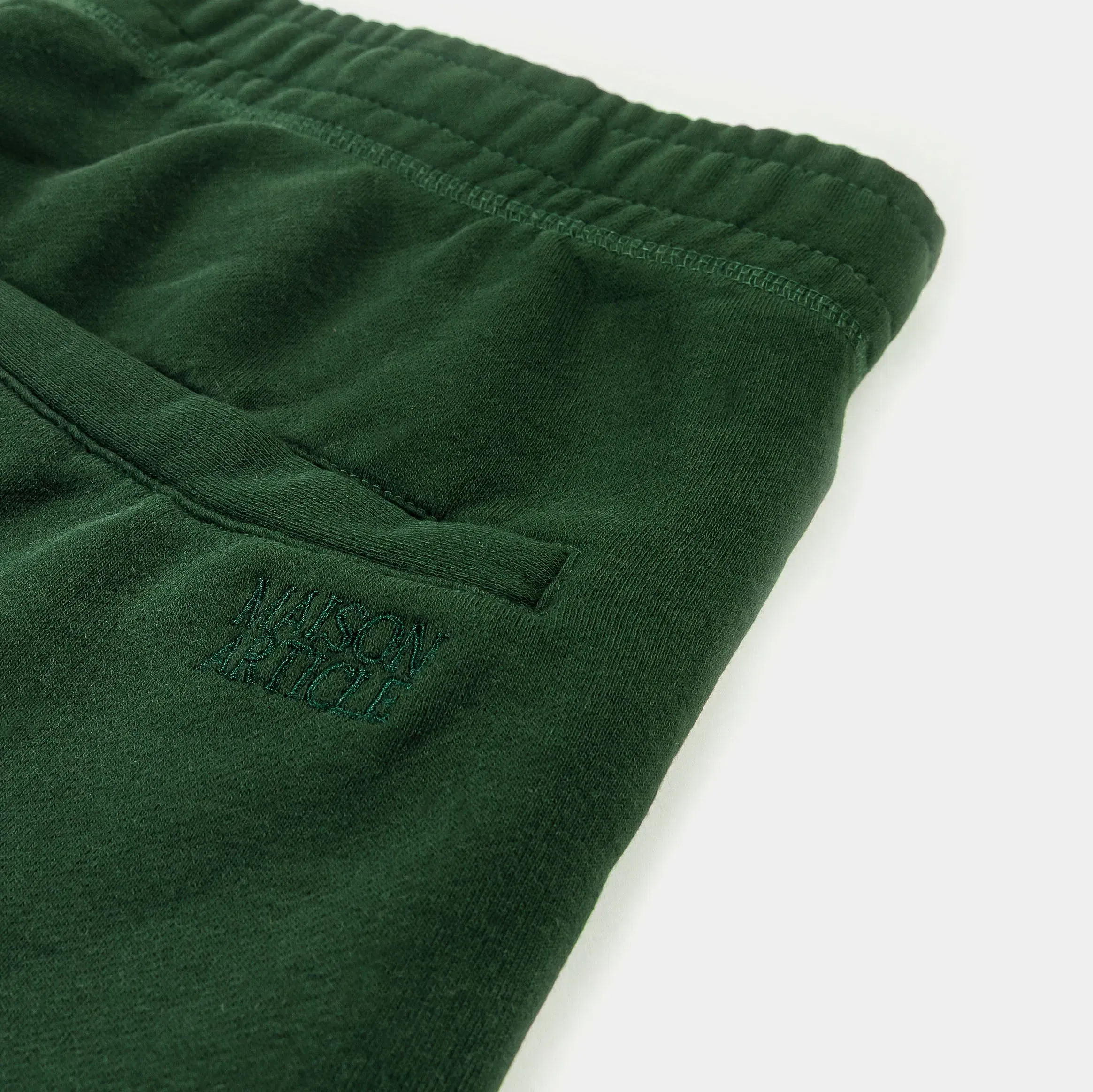 MAISON ARTICLE Washed Fleece Mens Shorts (Green/Green)