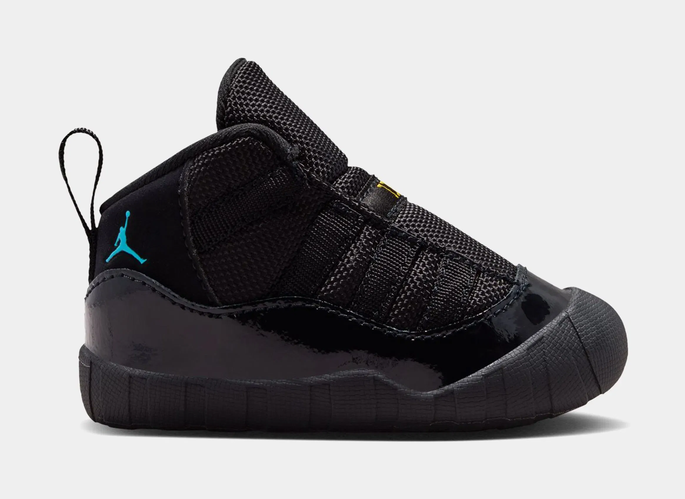 Air Jordan 11 Retro Gamma Infant Crib Bootie Lifestyle Shoes (Black/Gamma Blue/Varsity Maize)