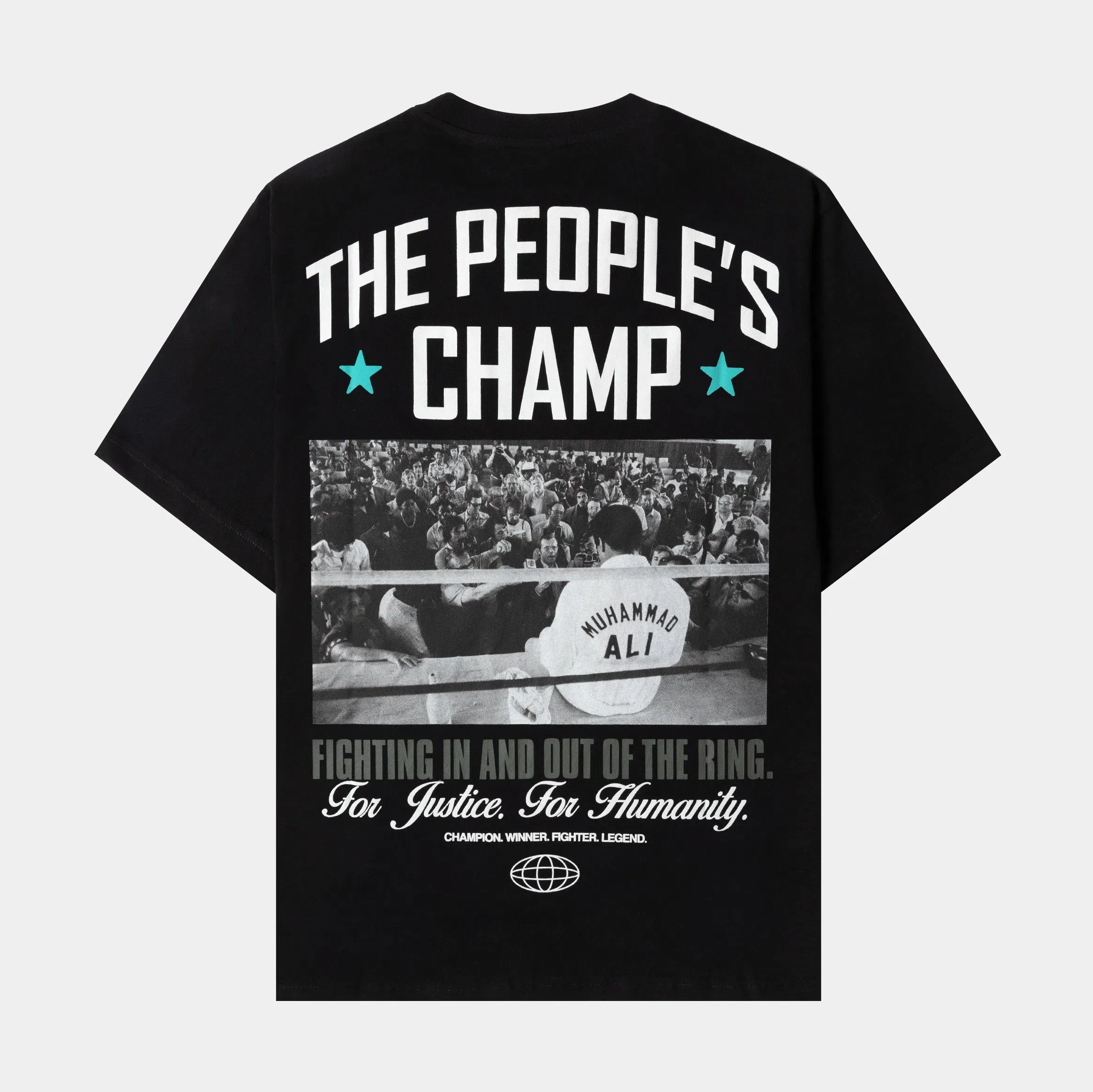 ALI X SP SP x Muhammad Ali The Champ Mens Short Sleeve Shirt (Black/White)