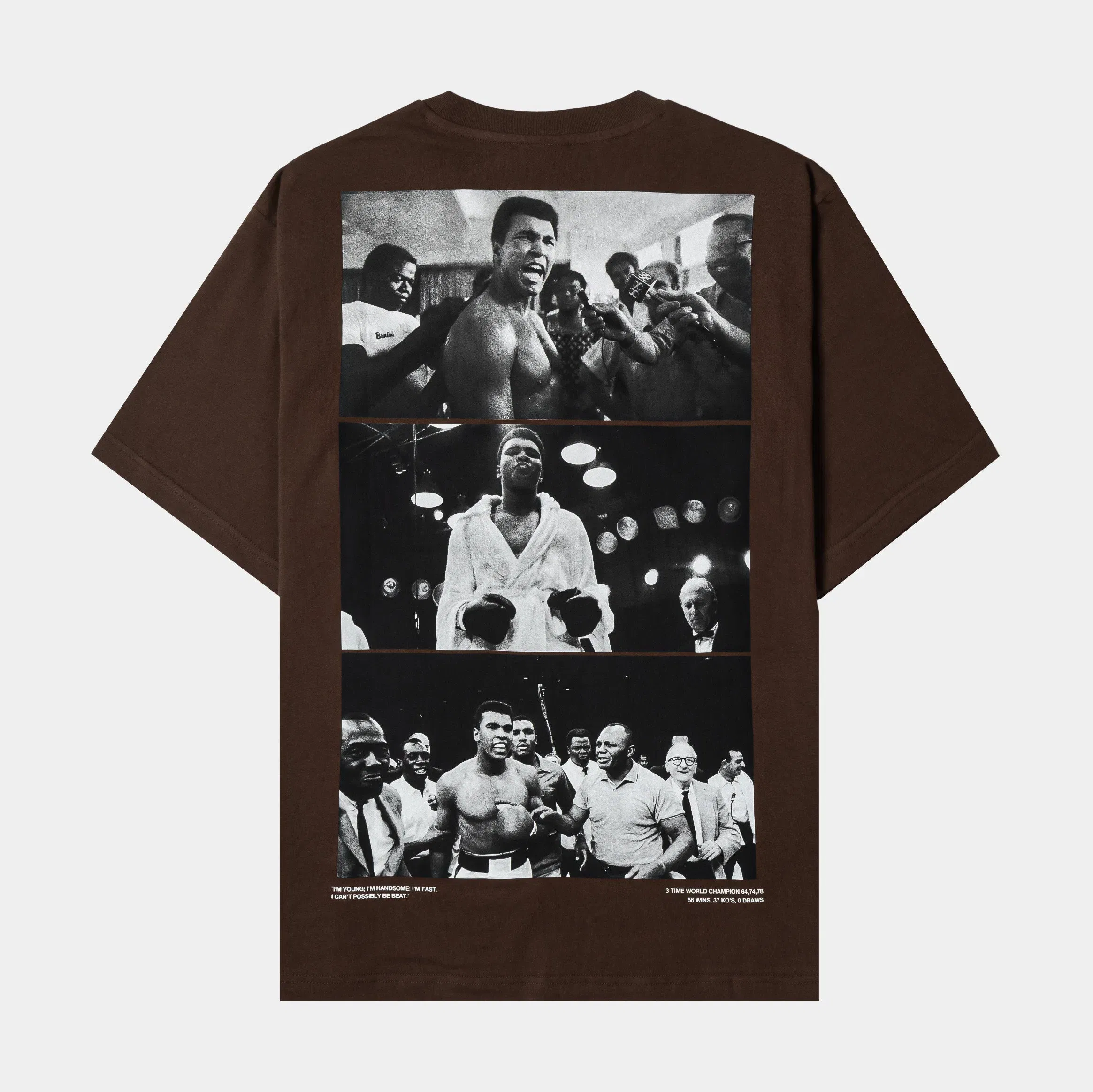 ALI X SP SP x Muhammad Ali Collage Mens Short Sleeve Shirt (Brown/White)