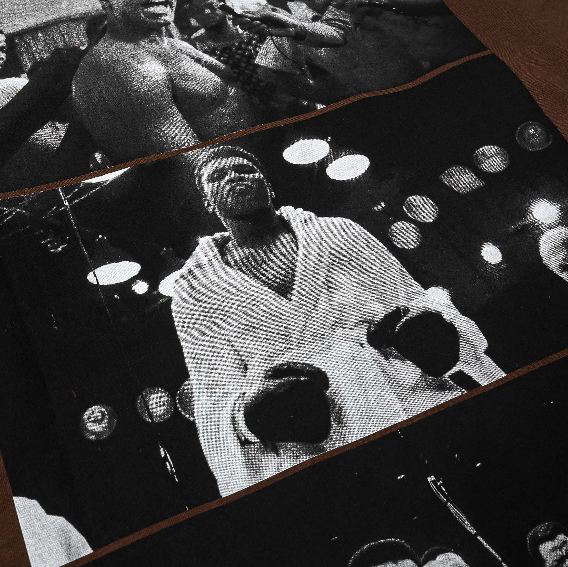 ALI X SP SP x Muhammad Ali Collage Mens Short Sleeve Shirt (Brown/White)