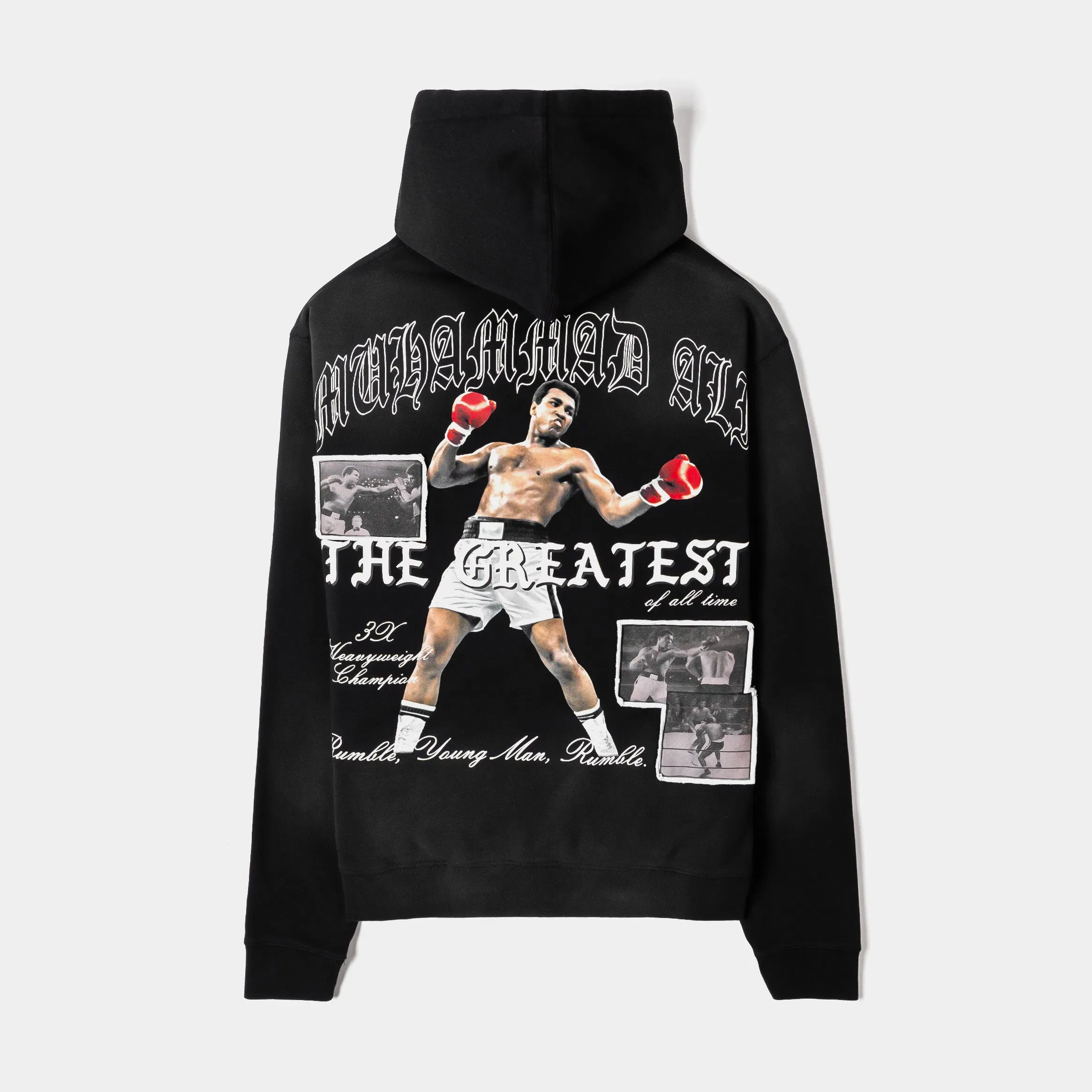 ALI X SP SP x Muhammad Ali Boxer Washed Pullover Mens Hoodie (Black/White)