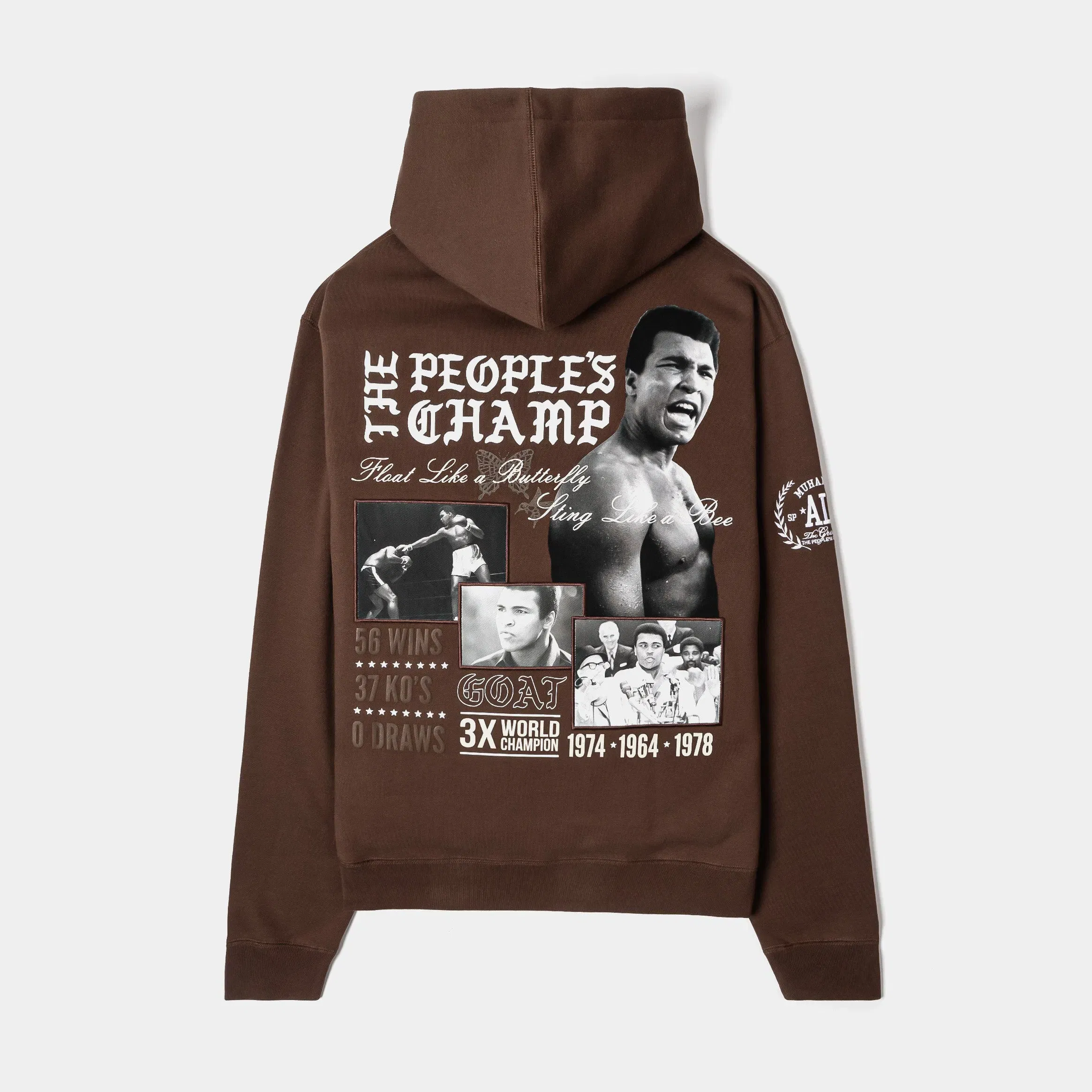 ALI X SP SP x Muhammad Ali People's Champ Pullover Mens Hoodie (Brown/White)