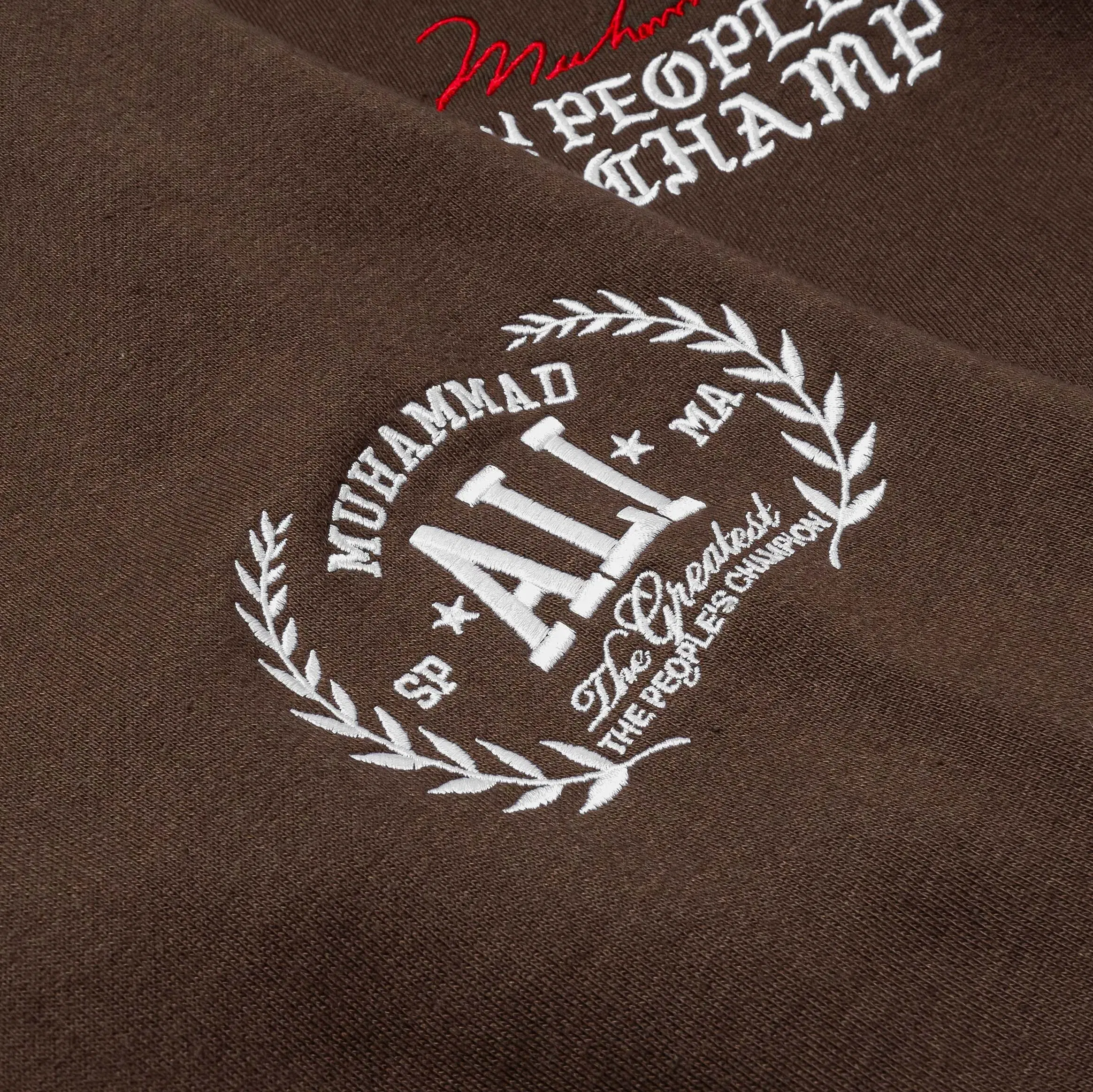 ALI X SP SP x Muhammad Ali People's Champ Pullover Mens Hoodie (Brown/White)