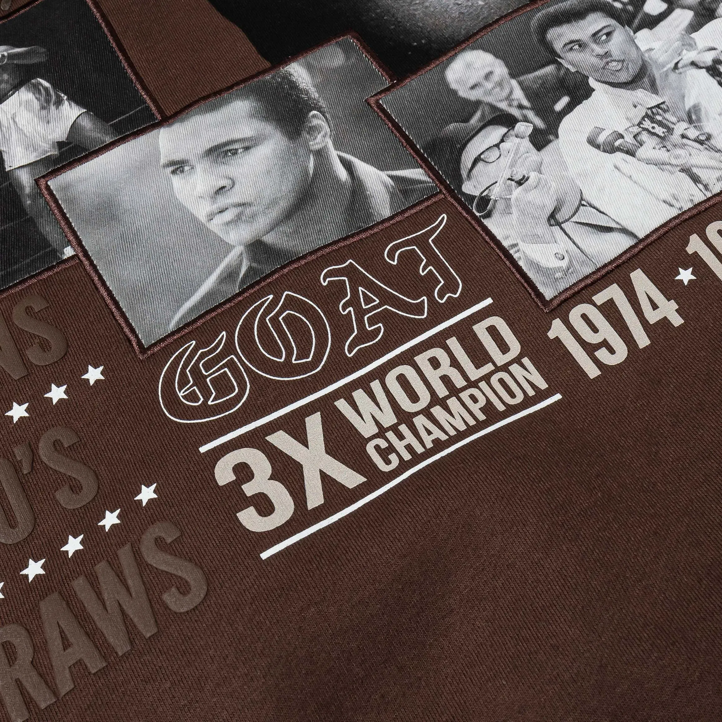 ALI X SP SP x Muhammad Ali People's Champ Pullover Mens Hoodie (Brown/White)