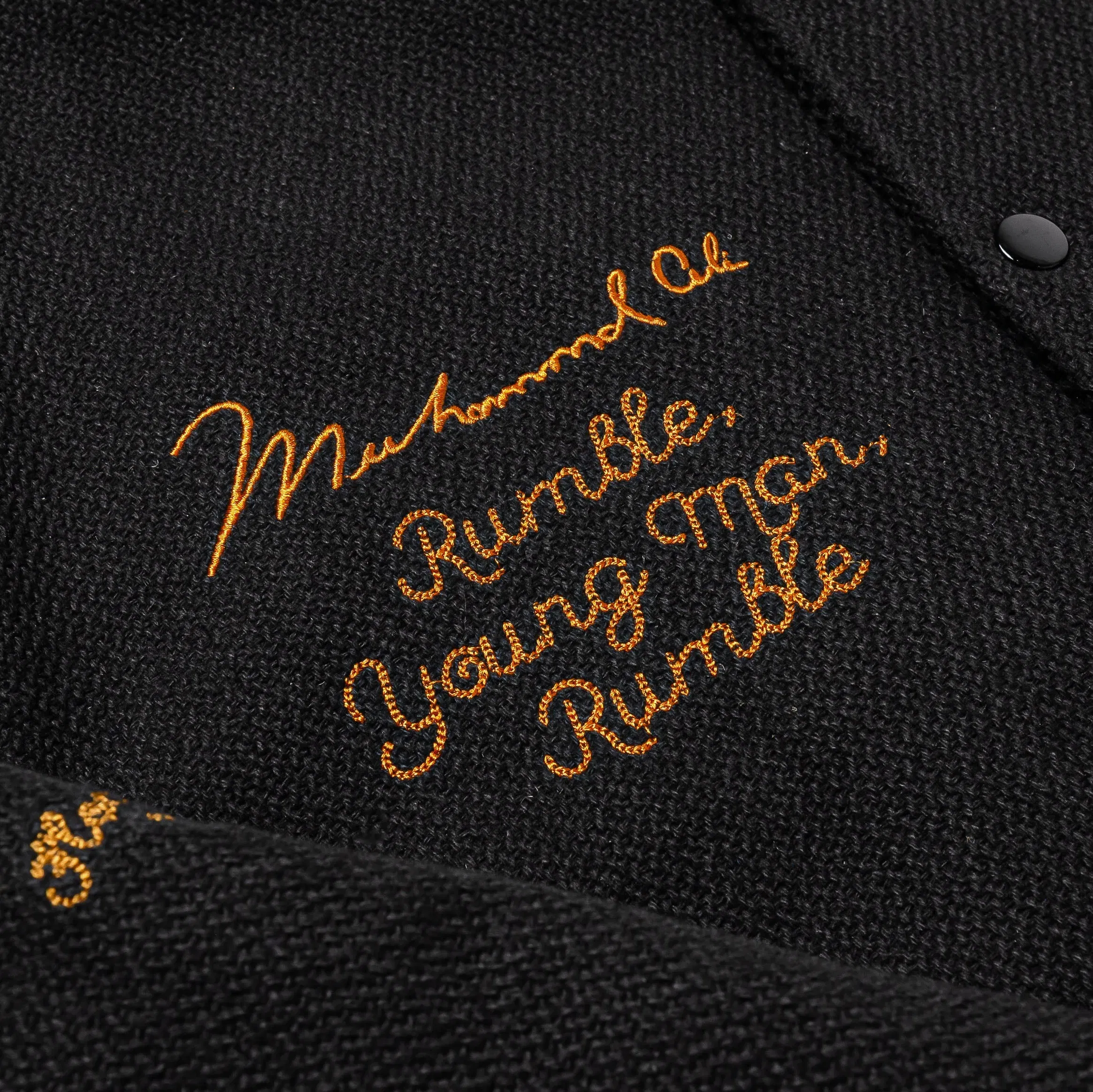 ALI X SP SP x Muhammad Ali Worldwide Varsity Mens Jacket (Black/Orange)