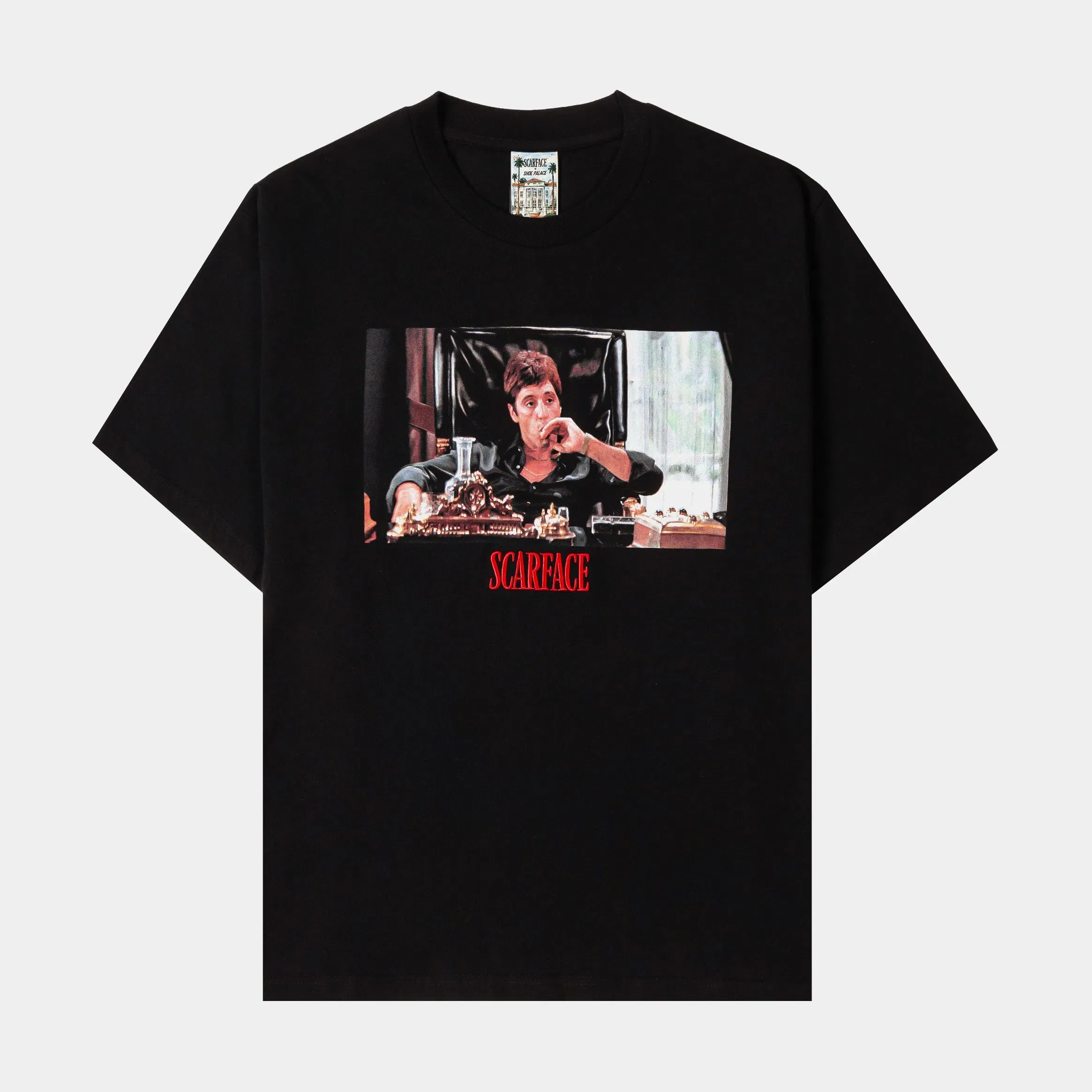 SCARFACE X SP SP x Scarface Tony Montana Mens Short Sleeve Shirt (Black/Red)