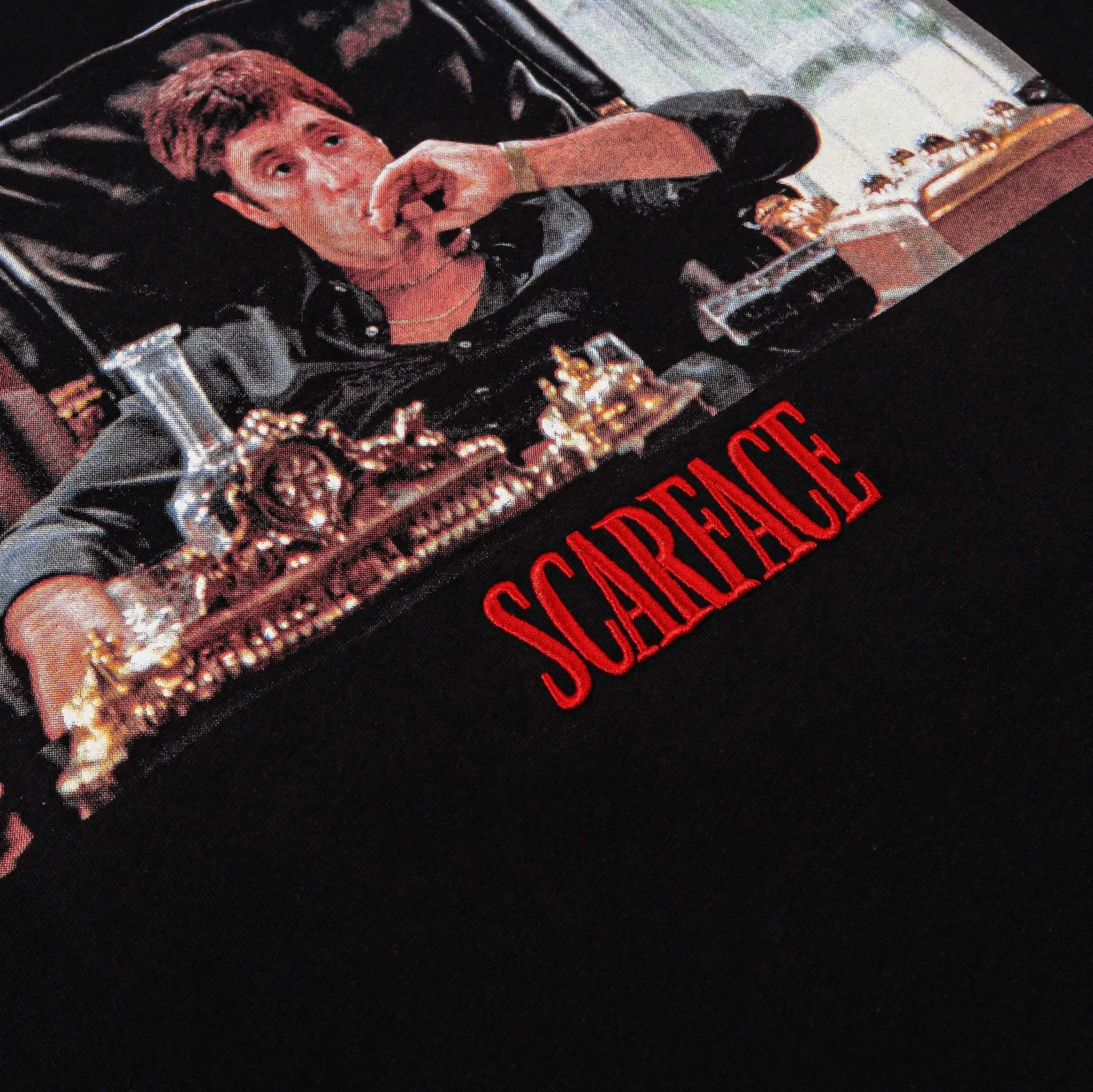 SCARFACE X SP SP x Scarface Tony Montana Mens Short Sleeve Shirt (Black/Red)