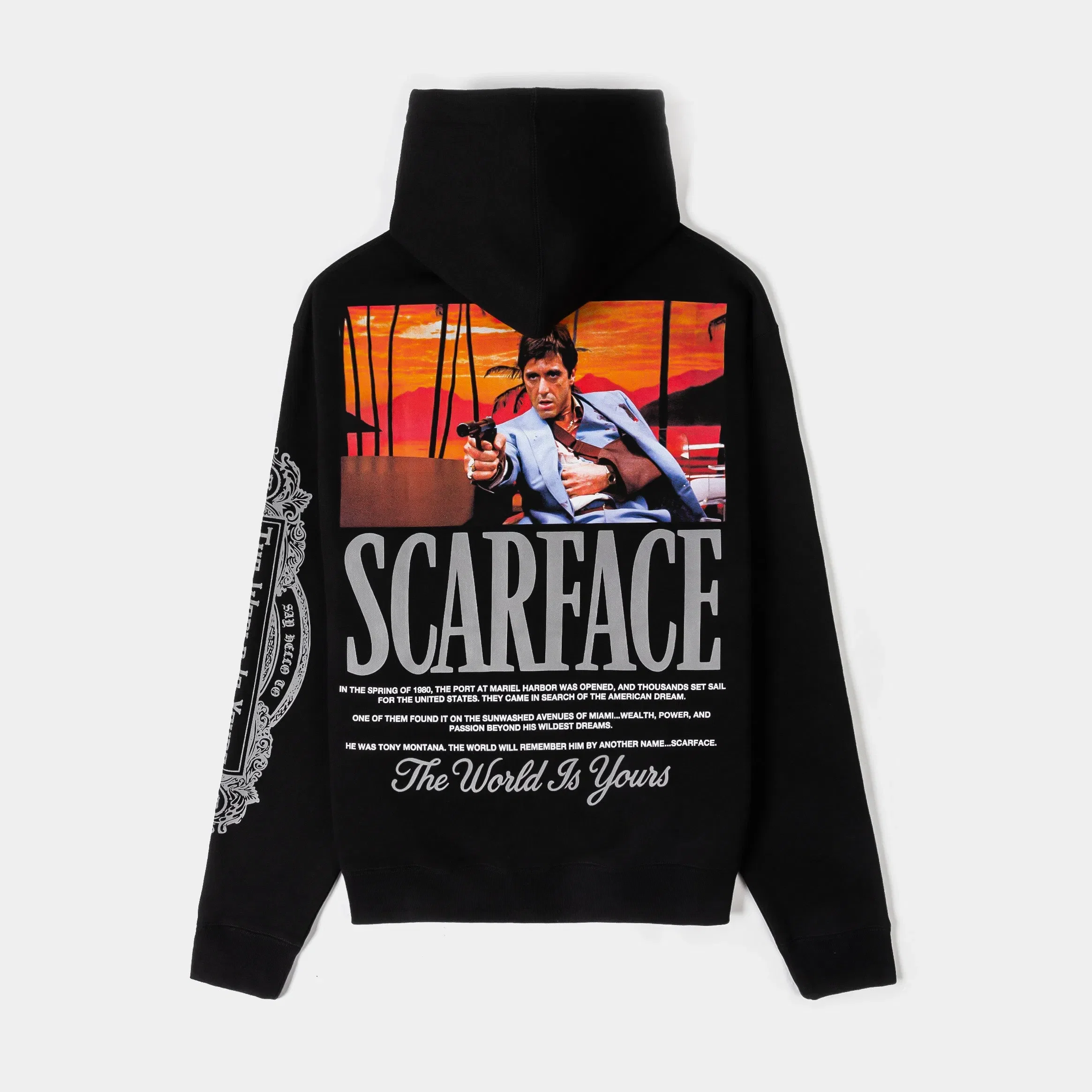 SCARFACE X SP SP x Scarface Sunset Fleece Pullover Mens Hoodie (Black/Orange)