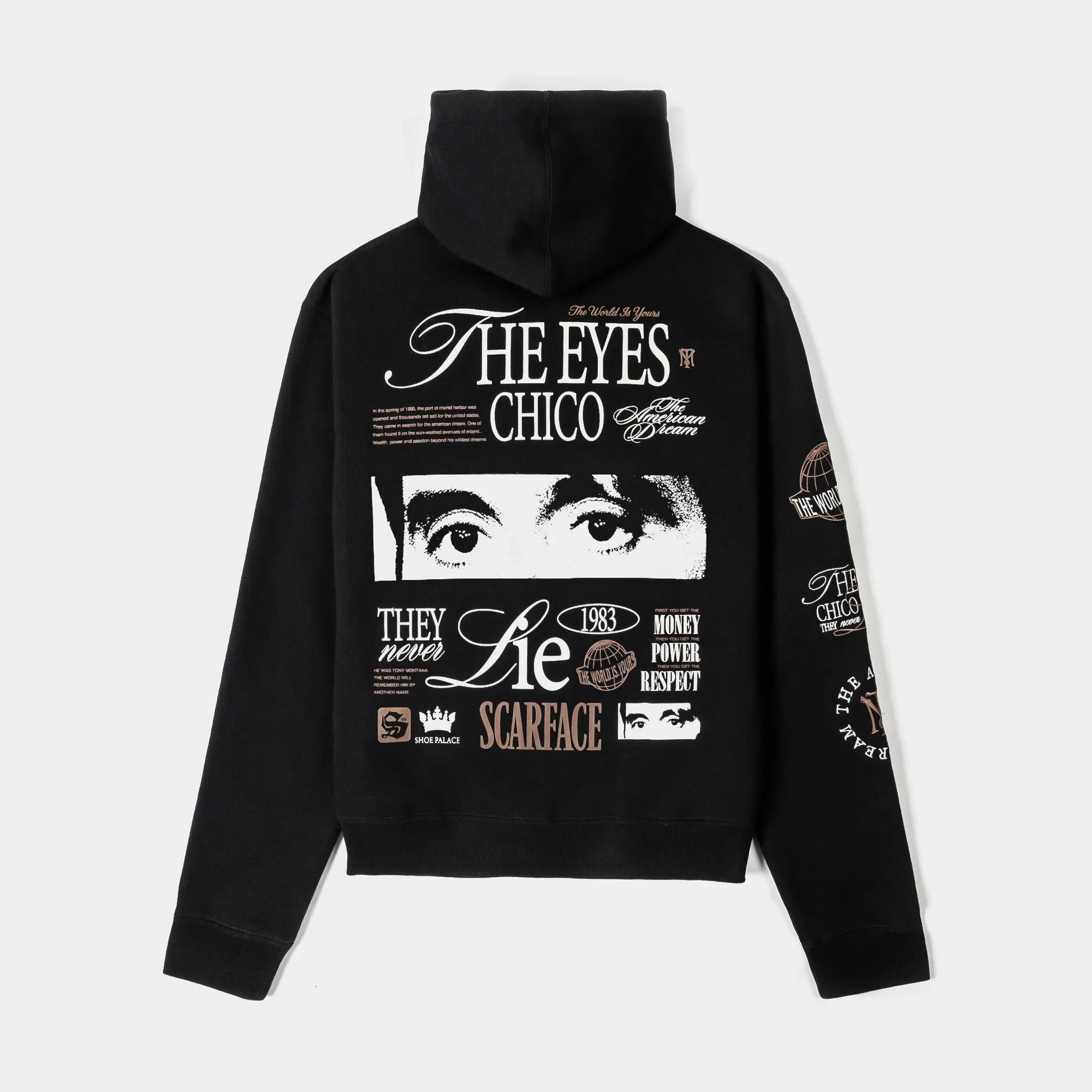 SCARFACE X SP SP x Scarface Chico Zip Up Mens Hoodie (Black/Taupe)