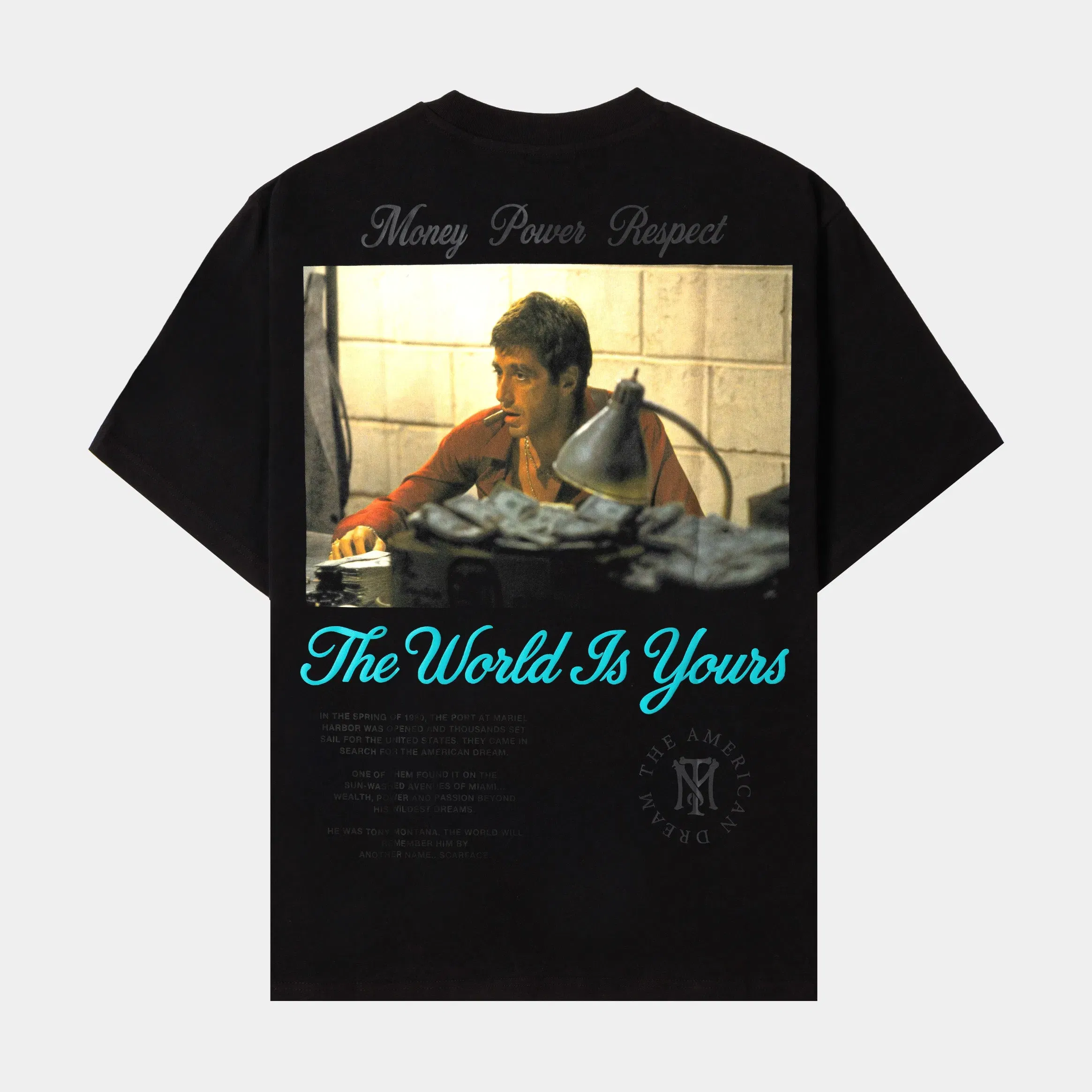 SCARFACE X SP SP x Scarface Power Mens Short Sleeve Shirt (Black/Blue)