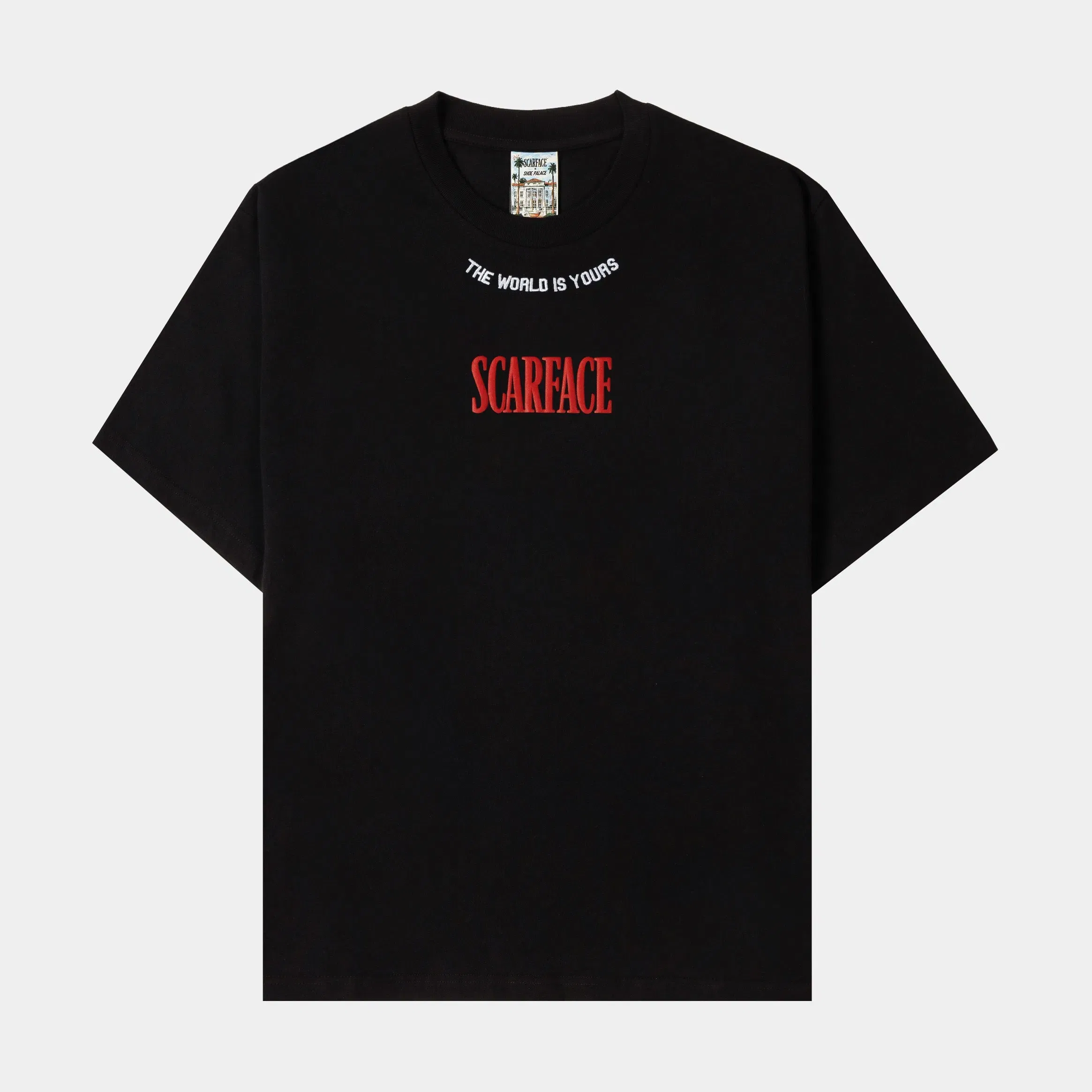 SCARFACE X SP SP x Scarface World Is Yours Mens Short Sleeve Shirt (Black/Red)