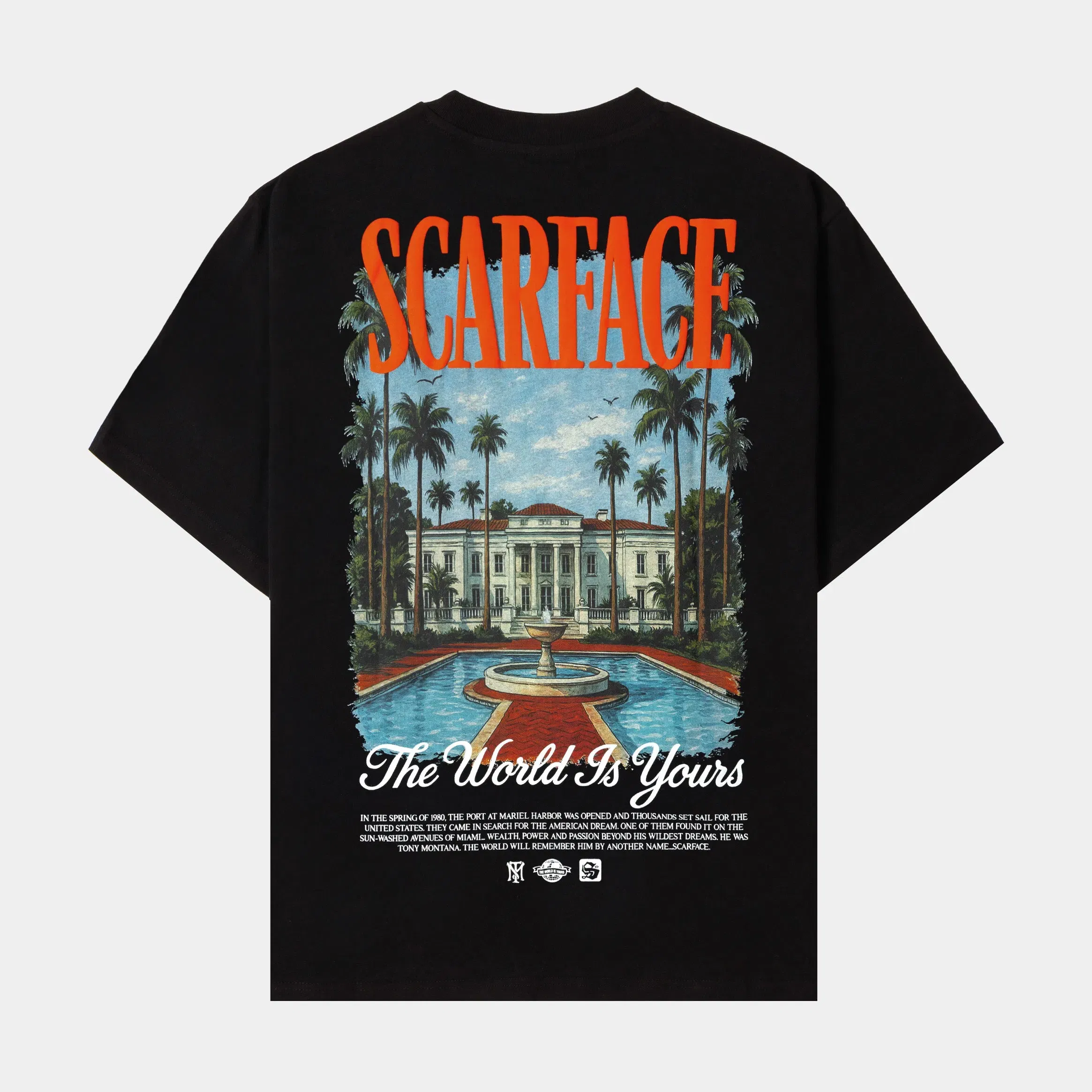 SCARFACE X SP SP x Scarface Casa Mens Short Sleeve Shirt (Black/Orange)
