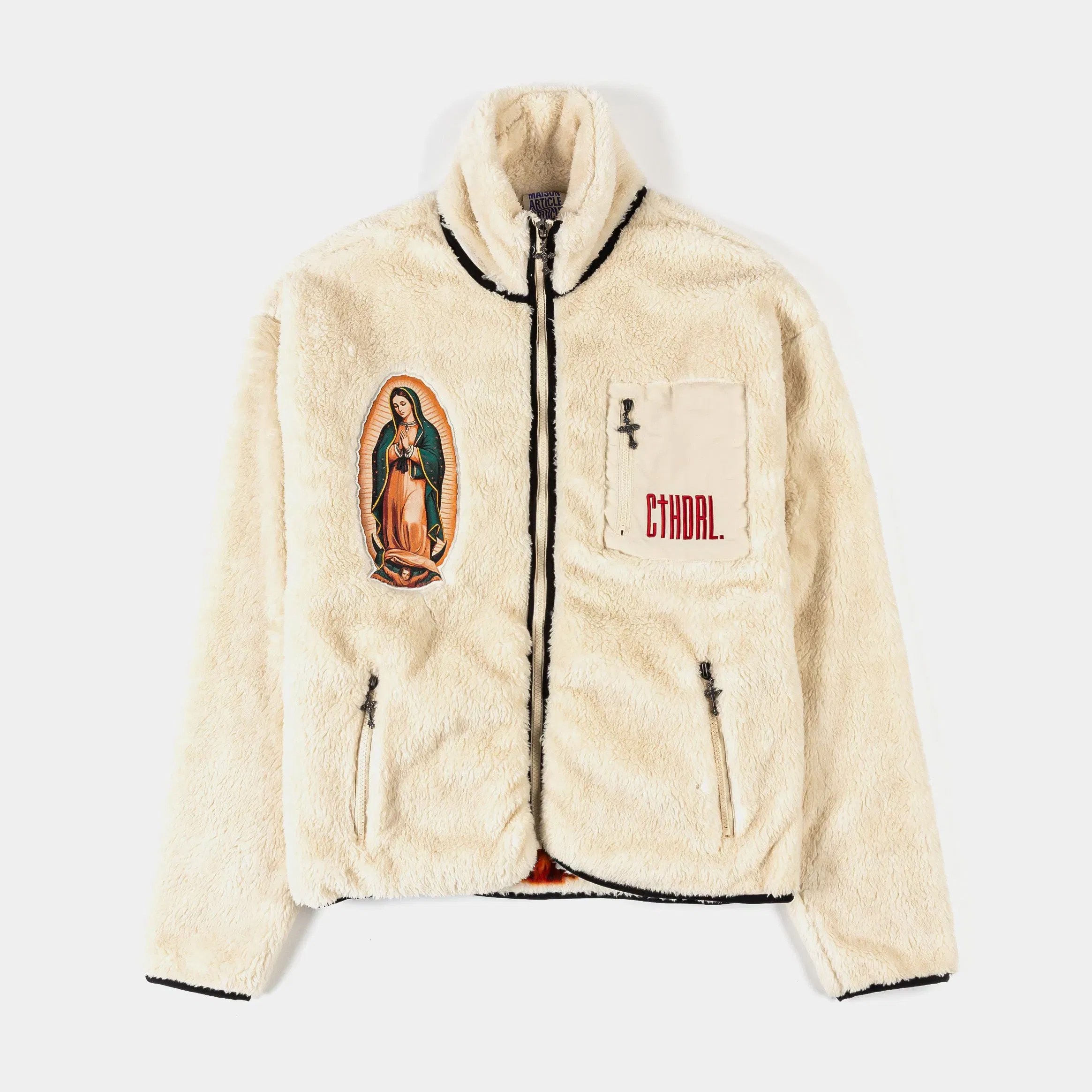 CTHDRL Guadalupe Sherpa Mens Jacket (Beige/Green)