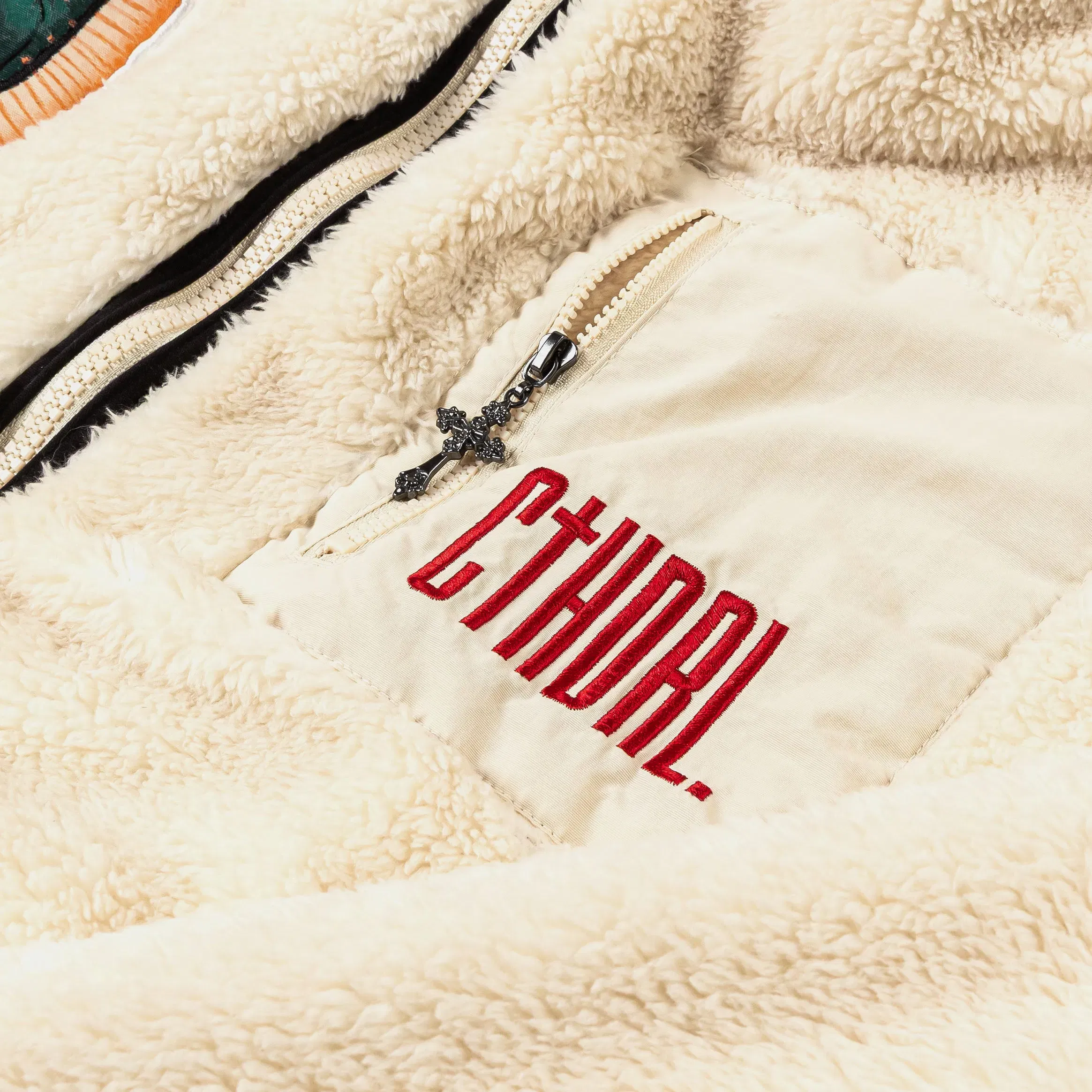 CTHDRL Guadalupe Sherpa Mens Jacket (Beige/Green)