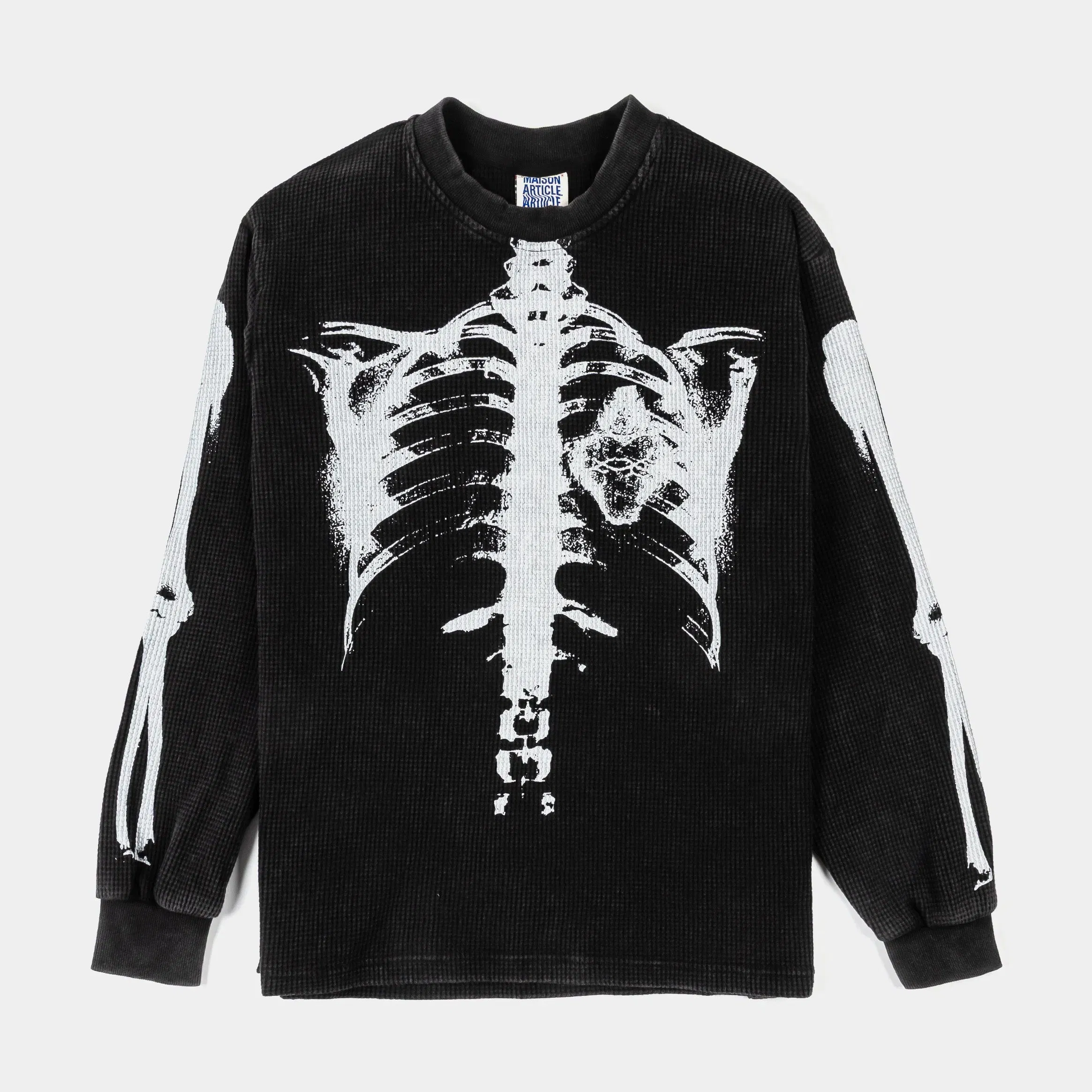 MAISON ARTICLE Skeleton Thermal Mens Long Sleeve Shirt (Black)