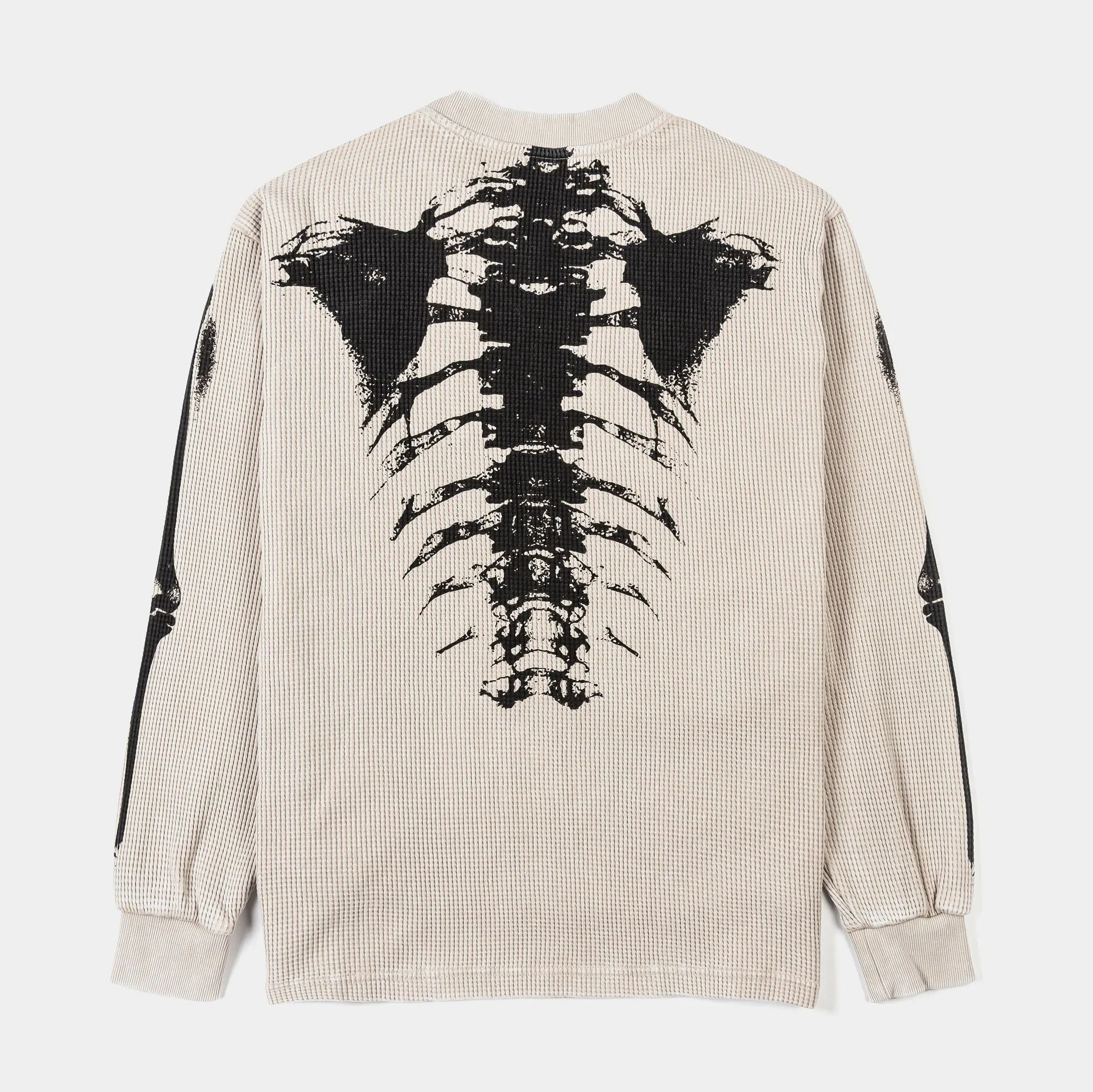 MAISON ARTICLE Skeleton Thermal Mens Long Sleeve Shirt (Beige/Black)