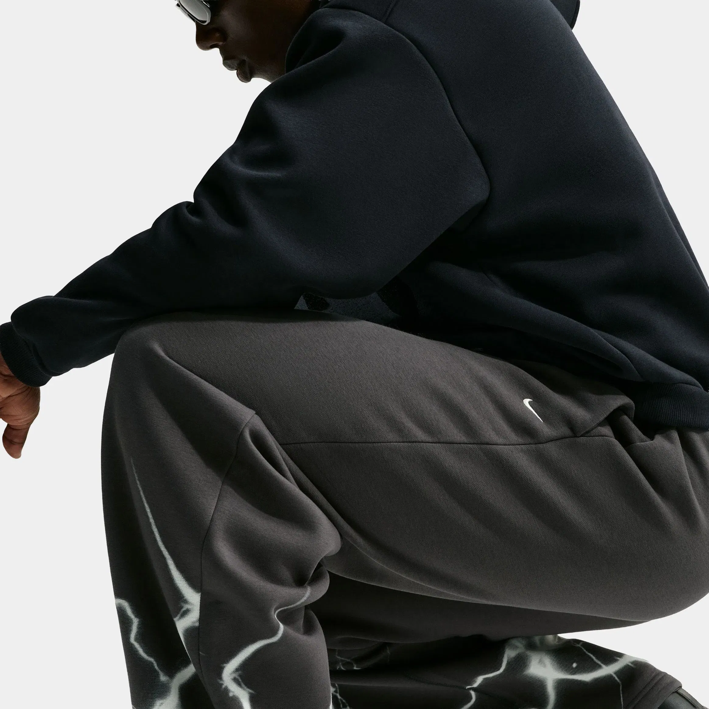 Nike Standard Issue Brushed Basketball Fleece Mens Pants (Anthracite/White/Pale Ivory)