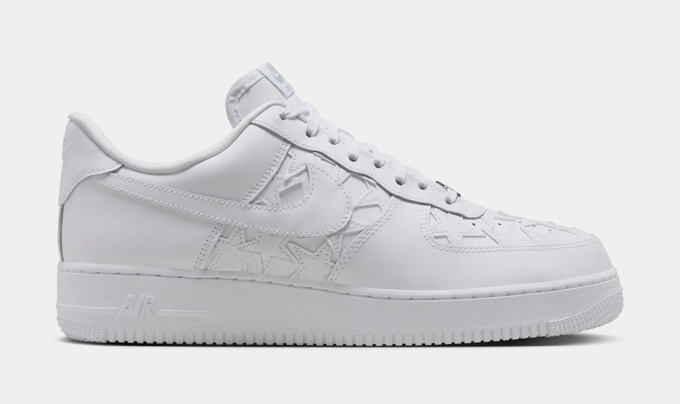 Nike Air Force 1 White Stars Mens Lifestyle Shoes (White/White/Metallic Silver)
