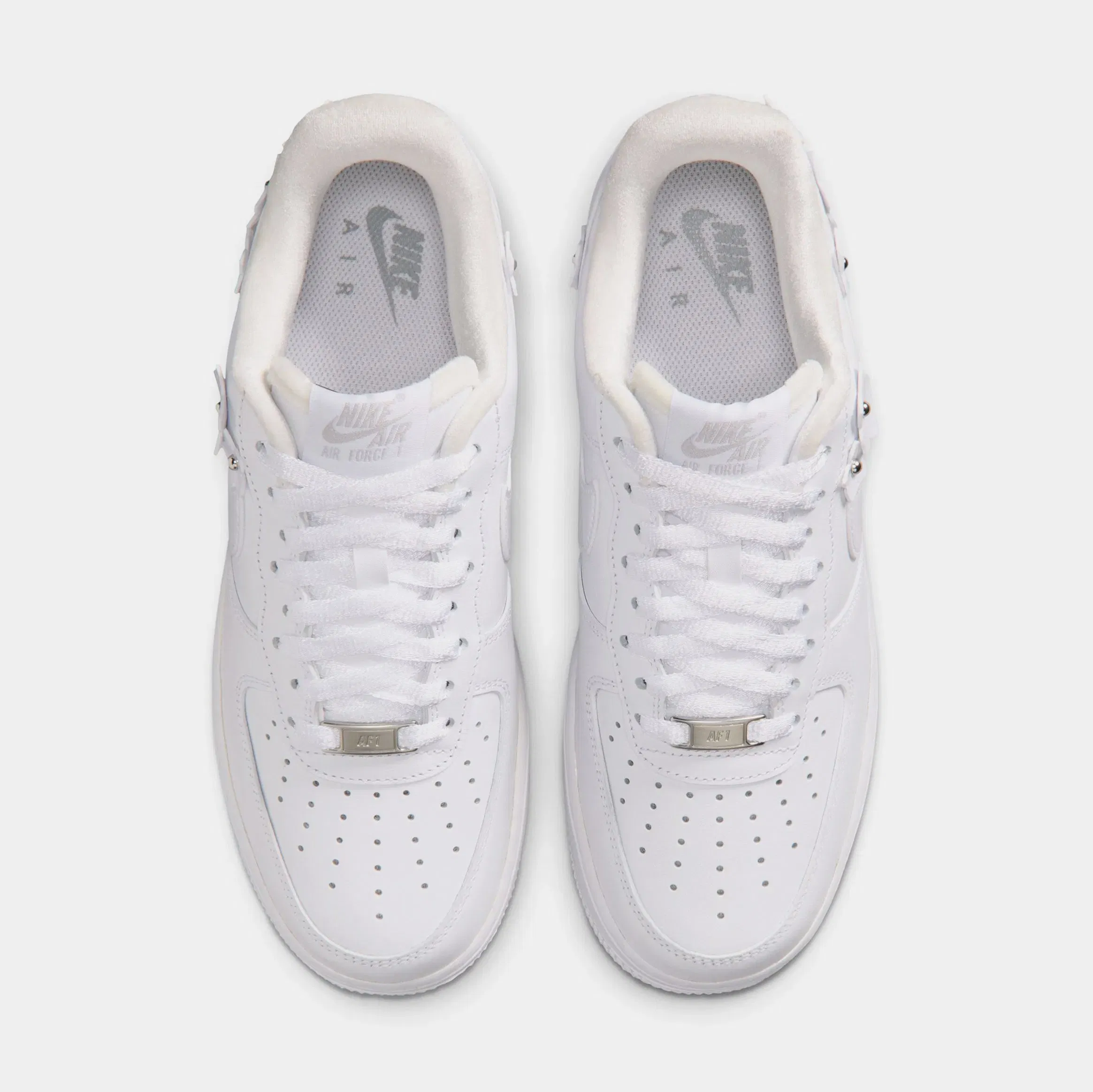 Nike Air Force 1 '07 Florette Womens Lifestyle Shoes (White/Wolf Grey/Metallic Silver)