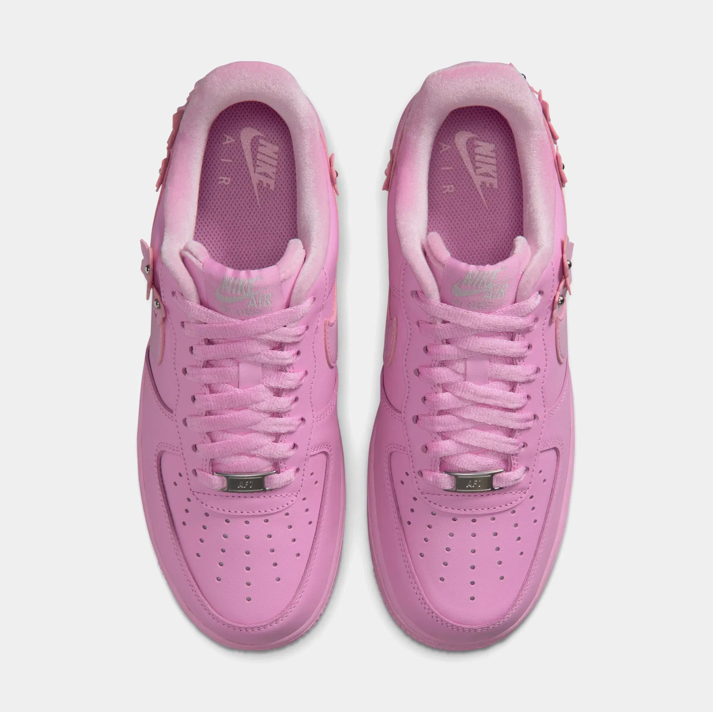 Nike Air Force 1 '07 Flower Pack Womens Lifestyle Shoes (Pink Rise/Pink Foam/Metallic Silver)