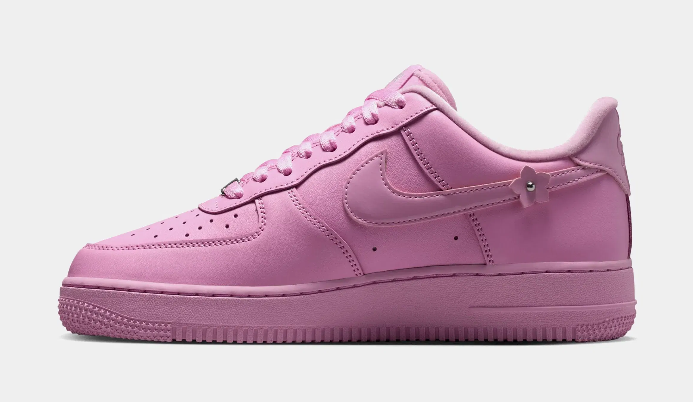 Nike Air Force 1 '07 Flower Pack Womens Lifestyle Shoes (Pink Rise/Pink Foam/Metallic Silver)
