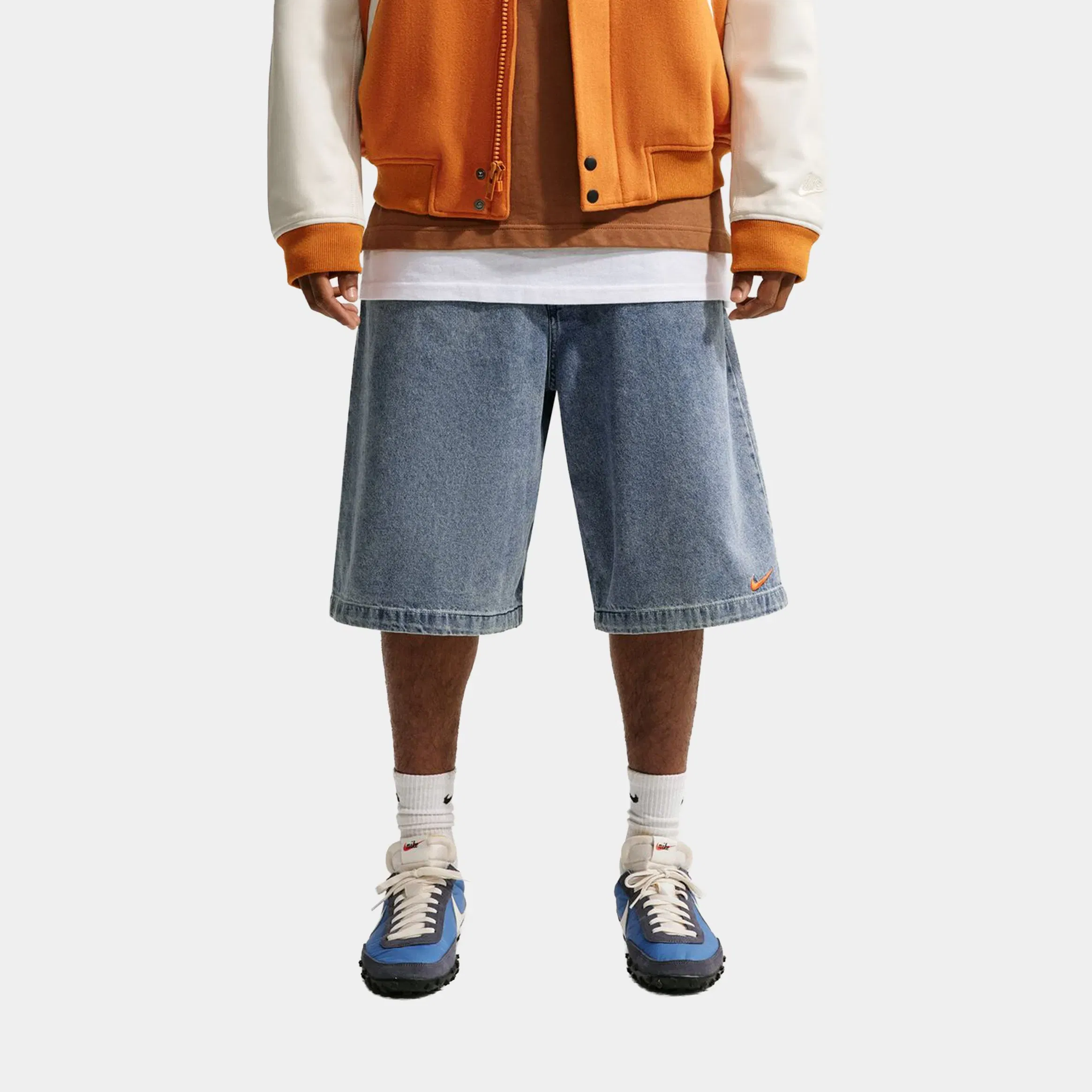 Nike Your Message Here Indigo Denim Mens Shorts (Blue Denim/Black/Safety Orange)