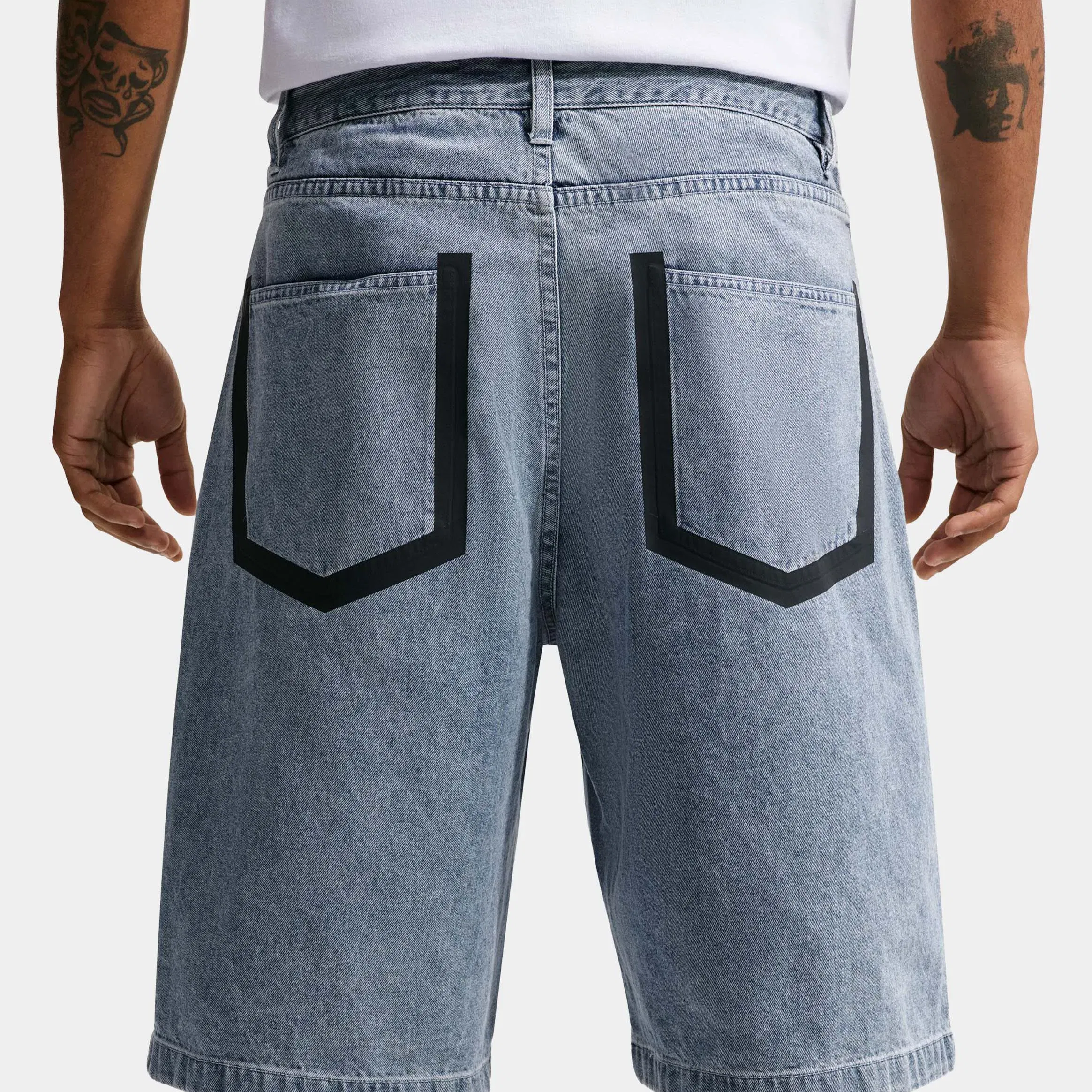 Nike Your Message Here Indigo Denim Mens Shorts (Blue Denim/Black/Safety Orange)