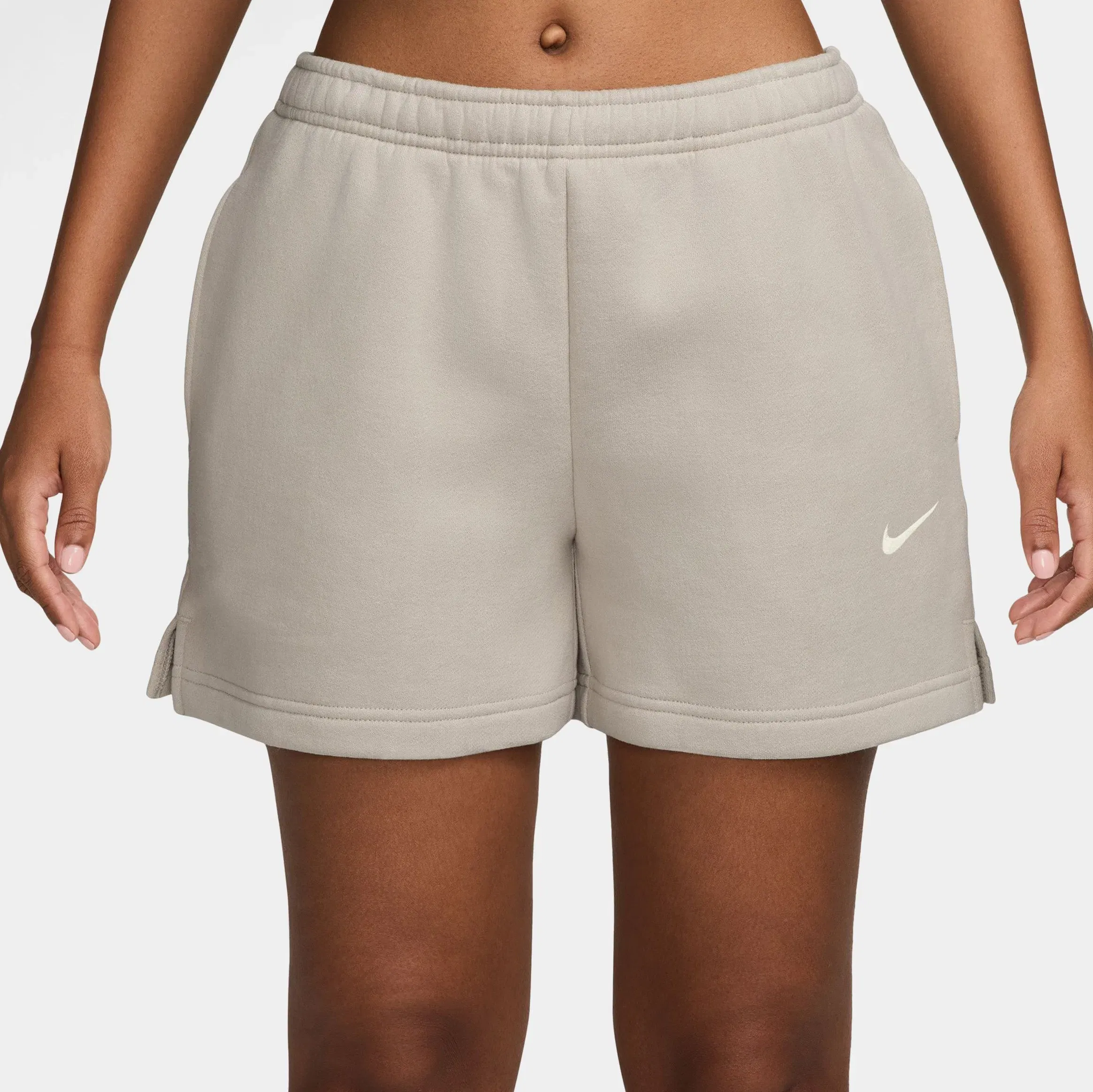 Nike Studio Fleece Medium Weight Mid Rise Woimens Shorts (Cream II/Sail)
