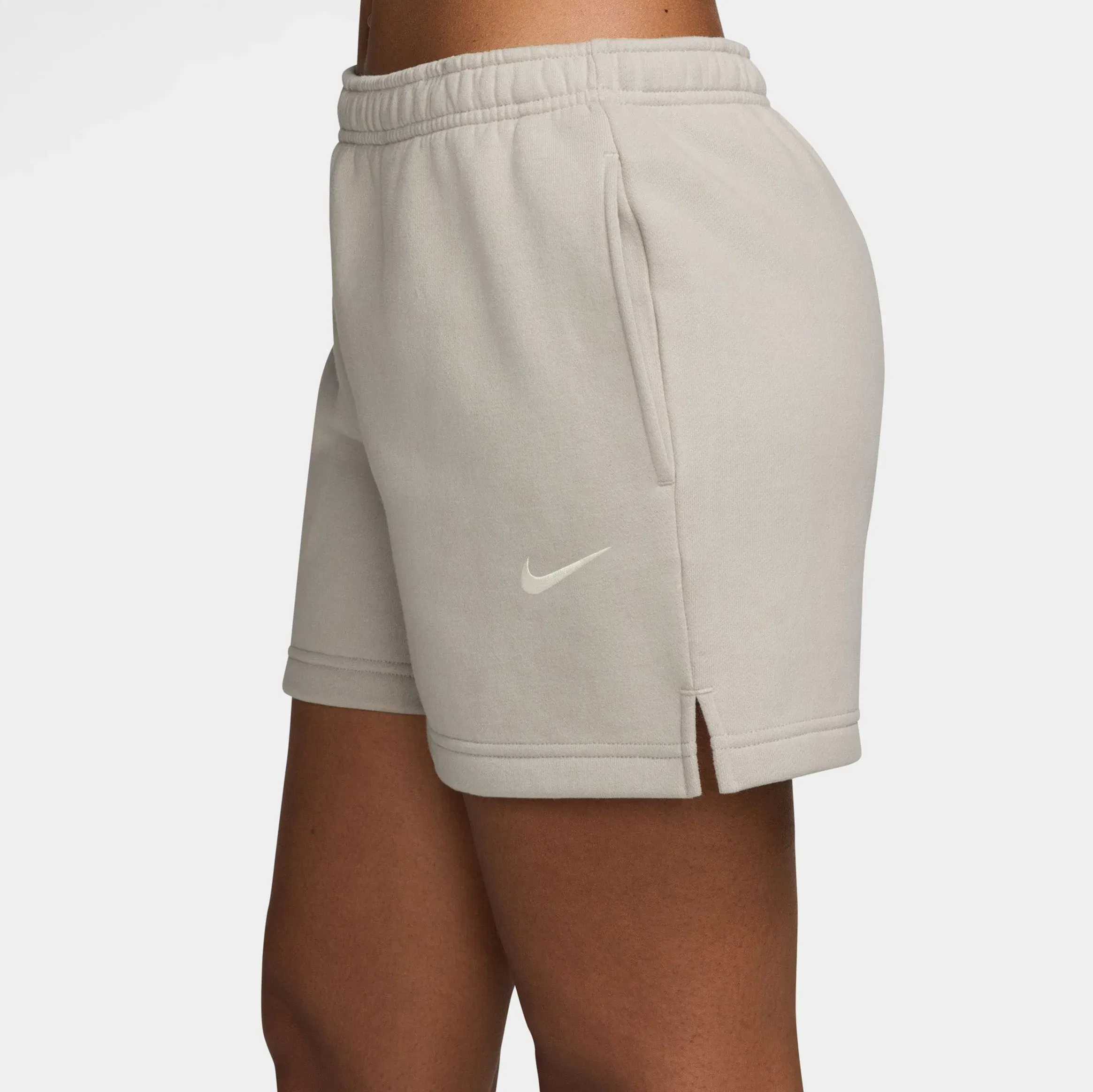 Nike Studio Fleece Medium Weight Mid Rise Woimens Shorts (Cream II/Sail)
