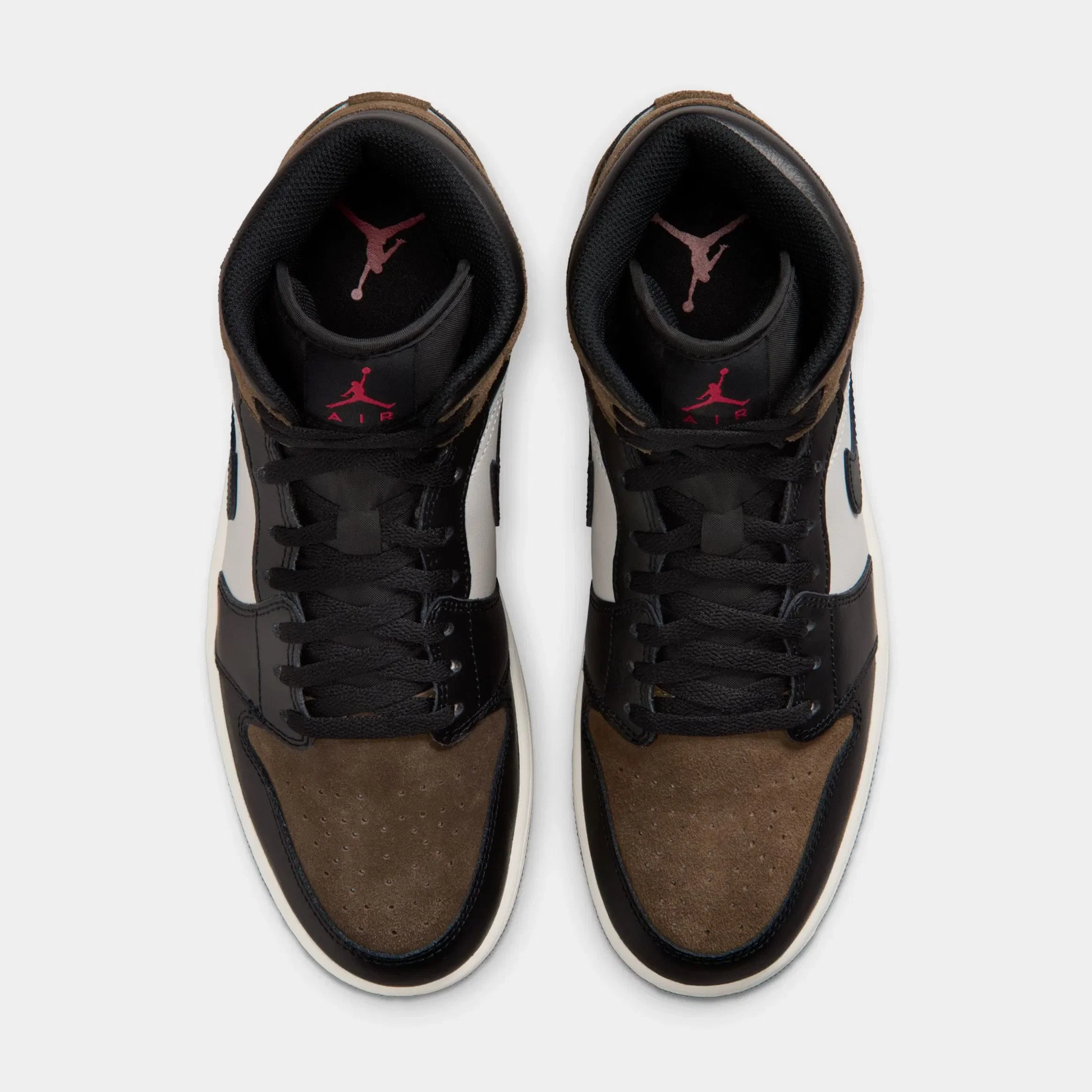 Air Jordan 1 Mid Palomino Mens Lifestyle Shoes (Black/Palomino/University Red/Phantom)