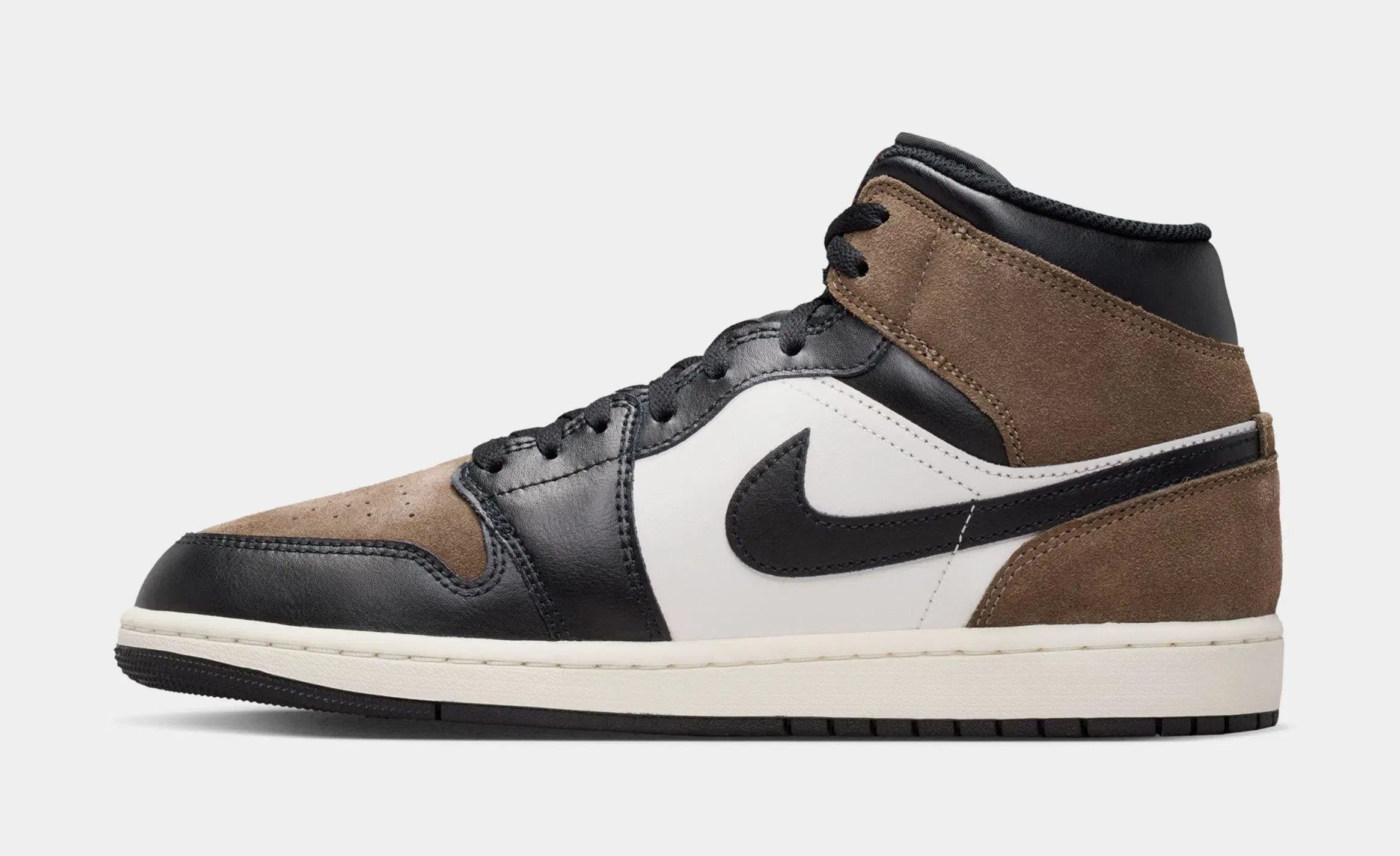 Air Jordan 1 Mid Palomino Mens Lifestyle Shoes (Black/Palomino/University Red/Phantom)