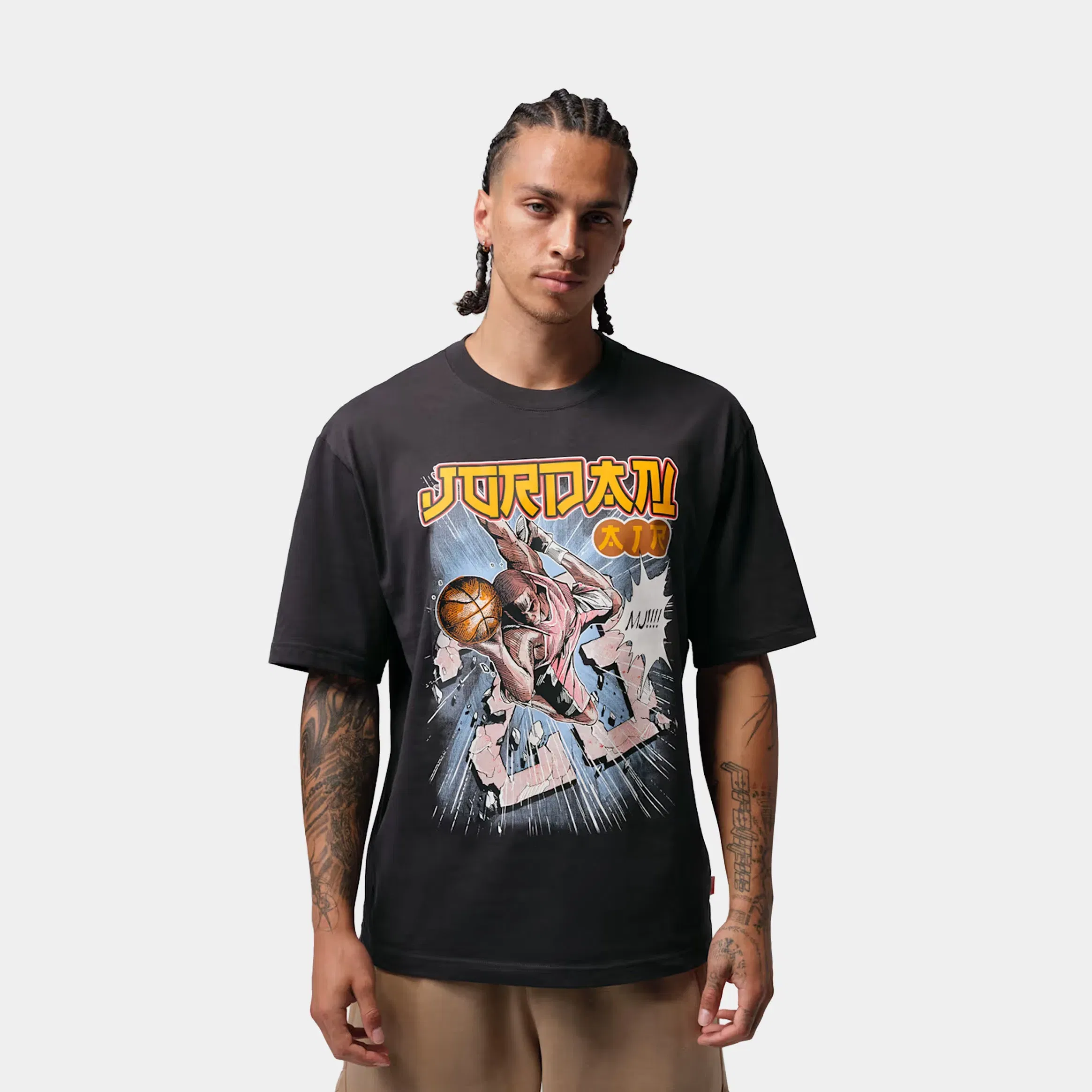 Air Jordan Brooklyn Mens Short Sleeve Shirt (Off Noir)